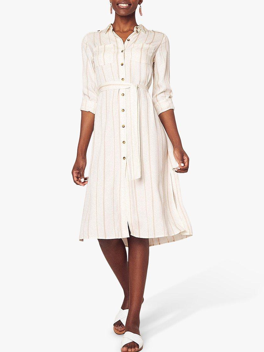 Oasis Stripe Shirt Dress, Multi/Natural