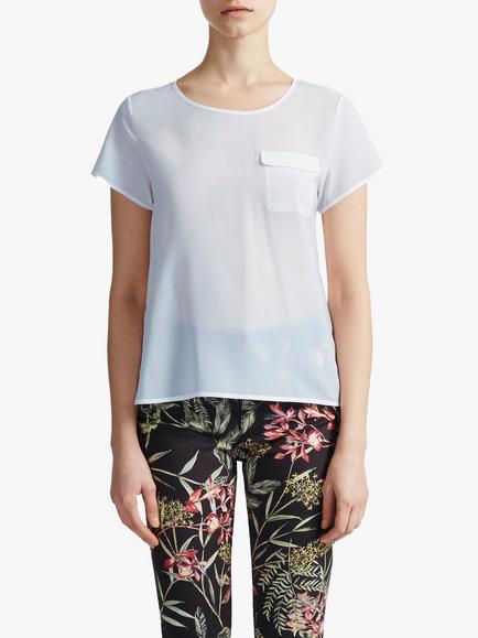 French Connection Classic Crepe T-Shirt, Winter White