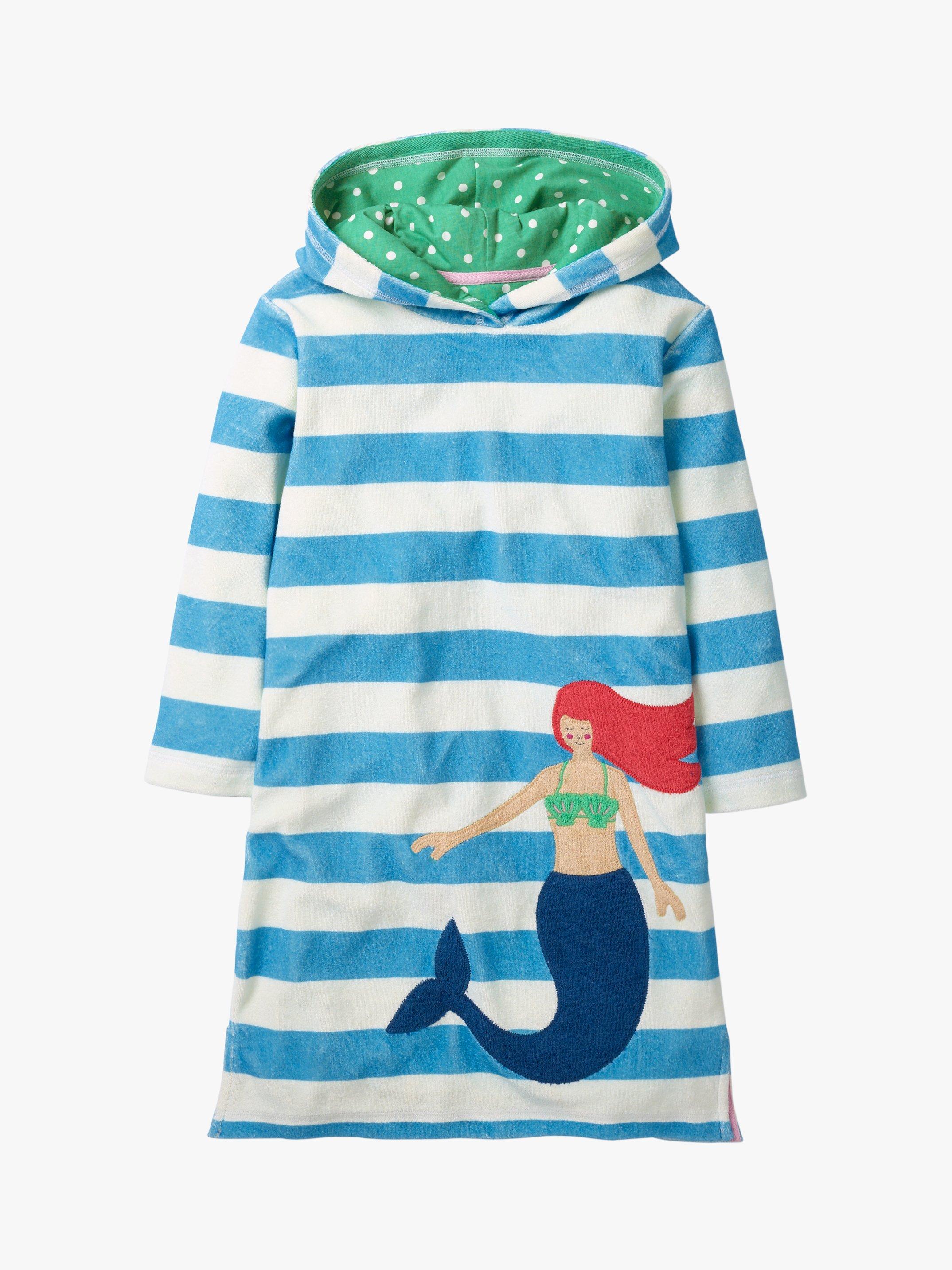 Mini Boden Girls Fun Towel Beach Dress Blue