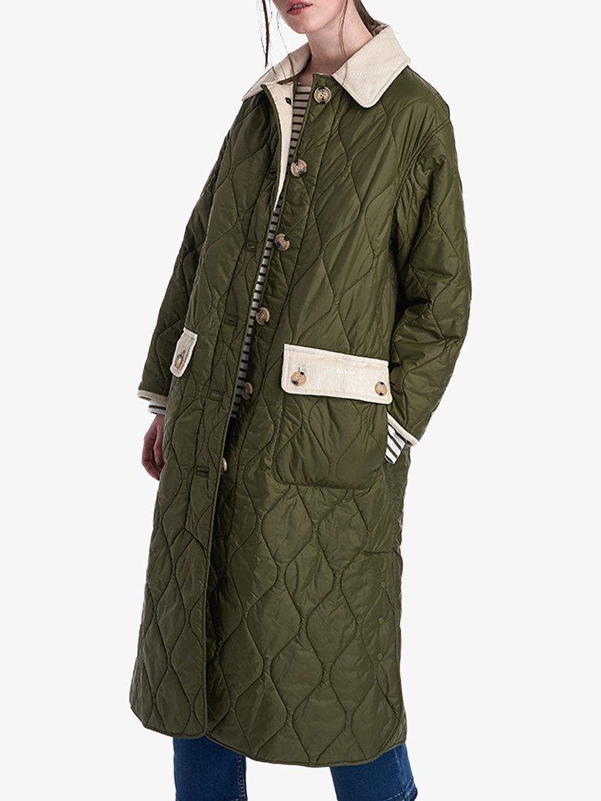 Barbour by ALEXACHUNG Annie Quilted Jacket, Military Green