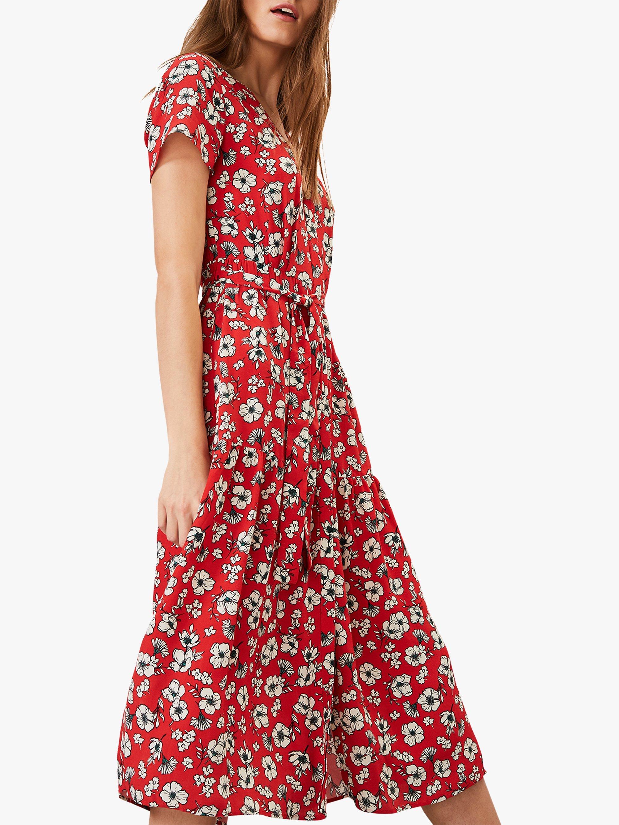 Phase Eight Daisy Ditsy Dress, Red/Multi