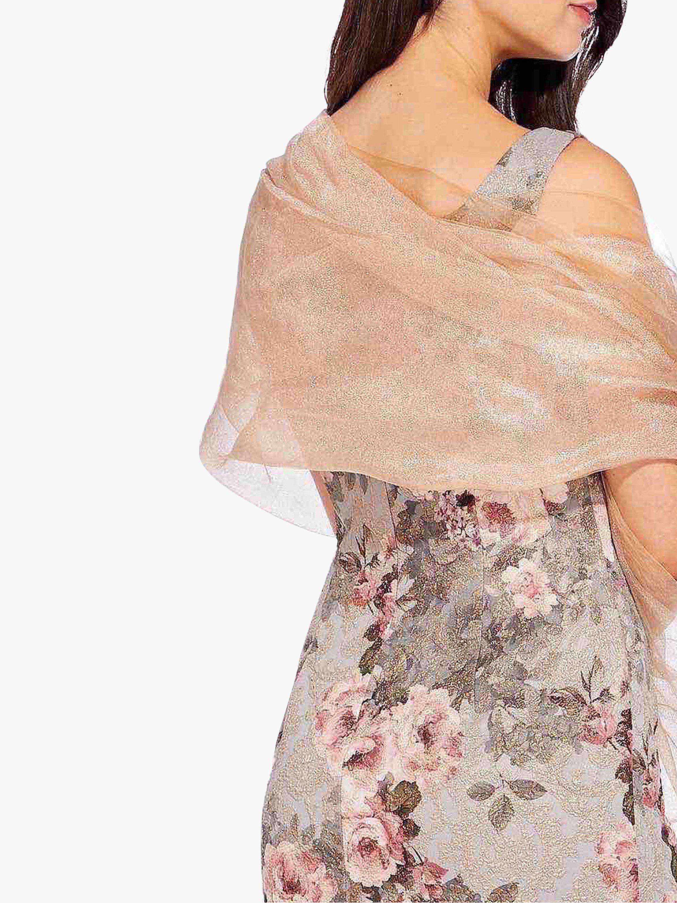 Product image 1 of 3, which shows Adrianna Papell Metallic Wrap Scarf, Rose Gold