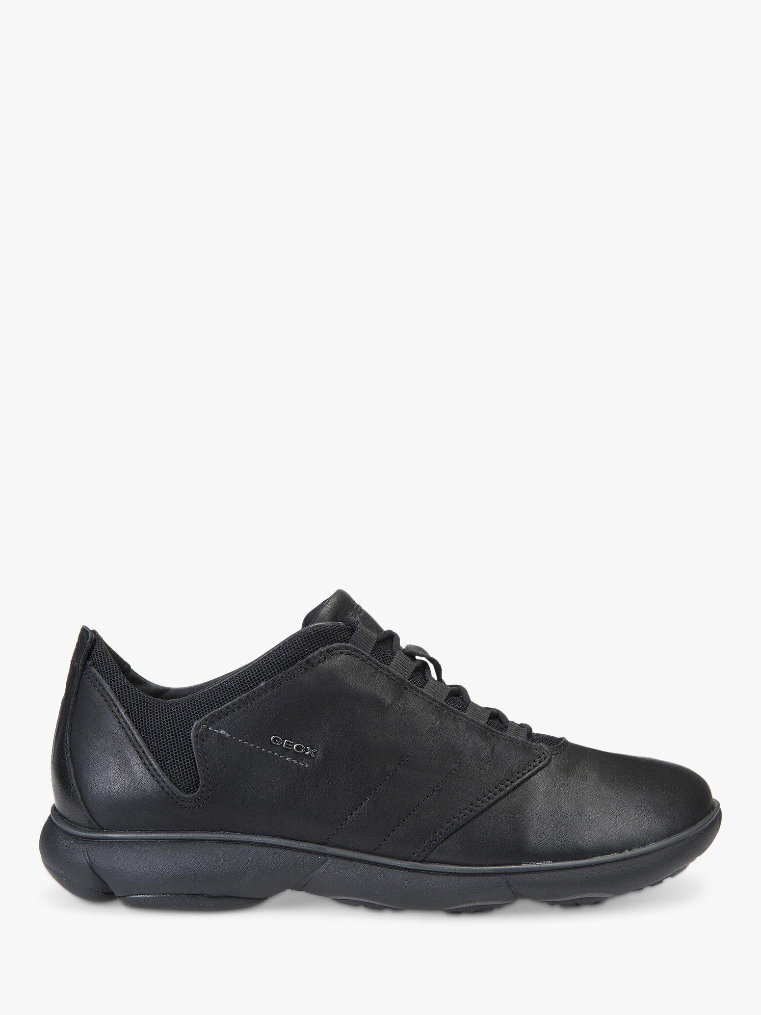 Geox Nebula Leather Trainers, Black