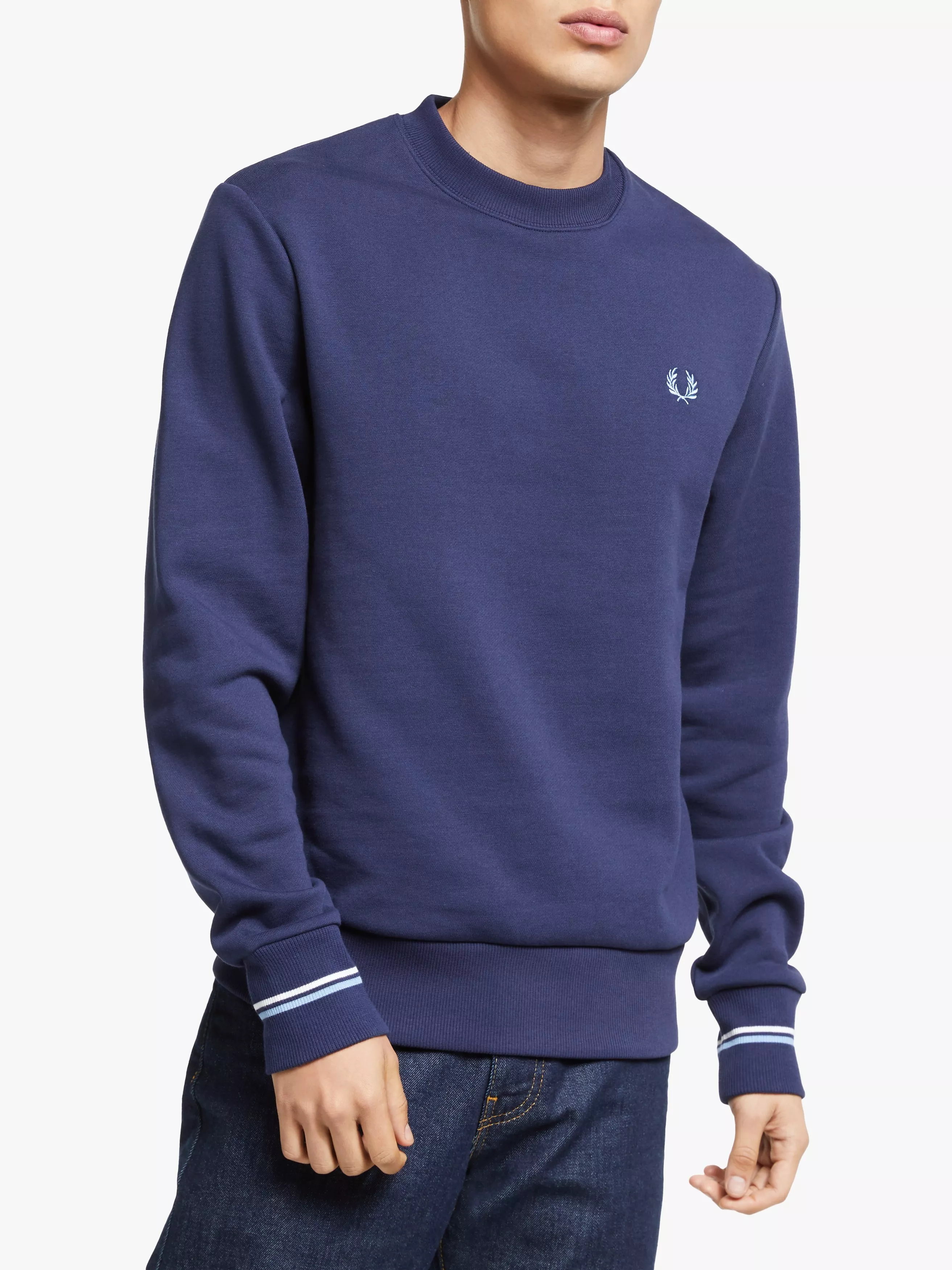 Blue fred perry sweatshirt sale