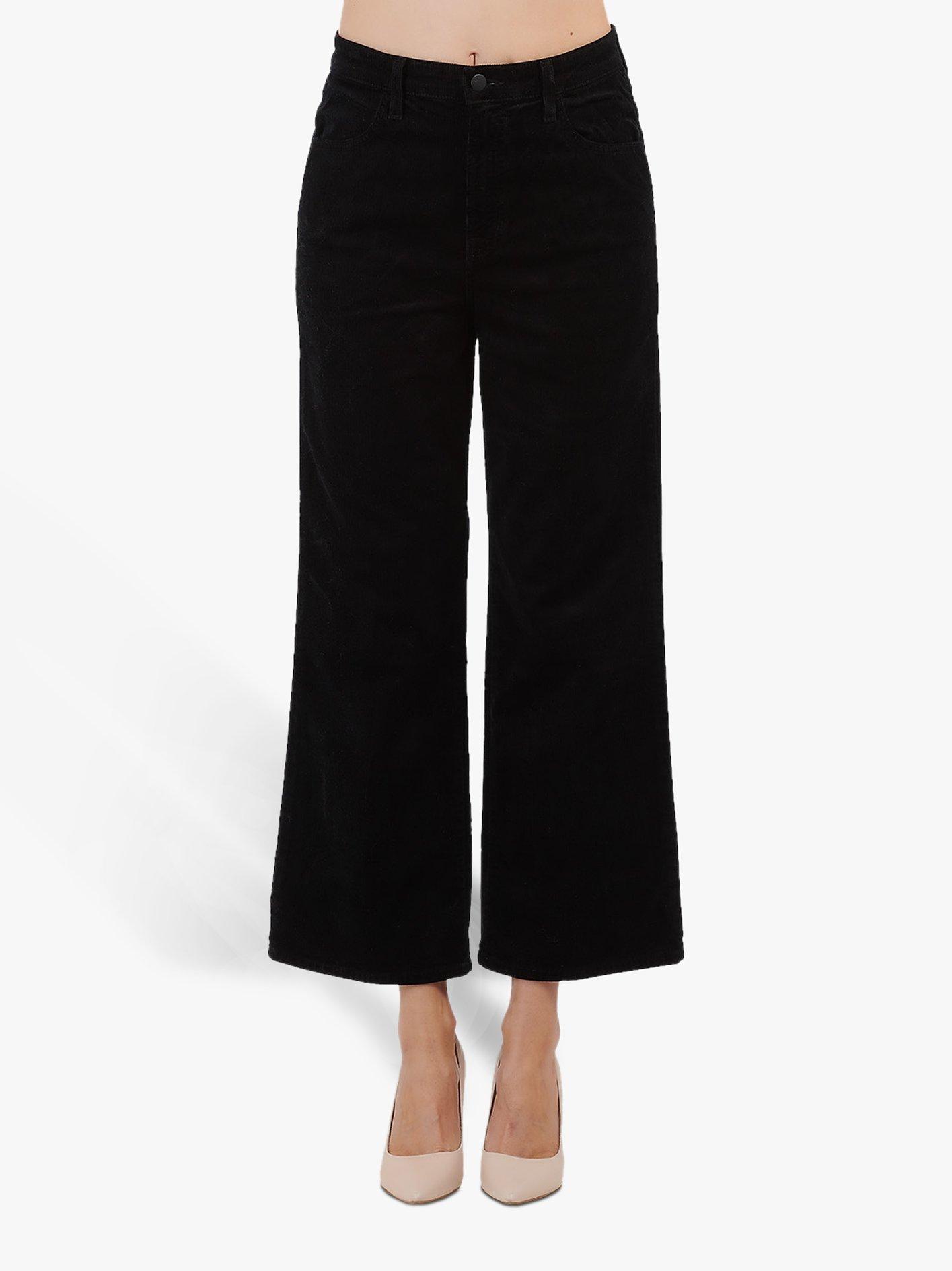 J Brand Joan High Rise Wide Leg Crop Jeans, Black
