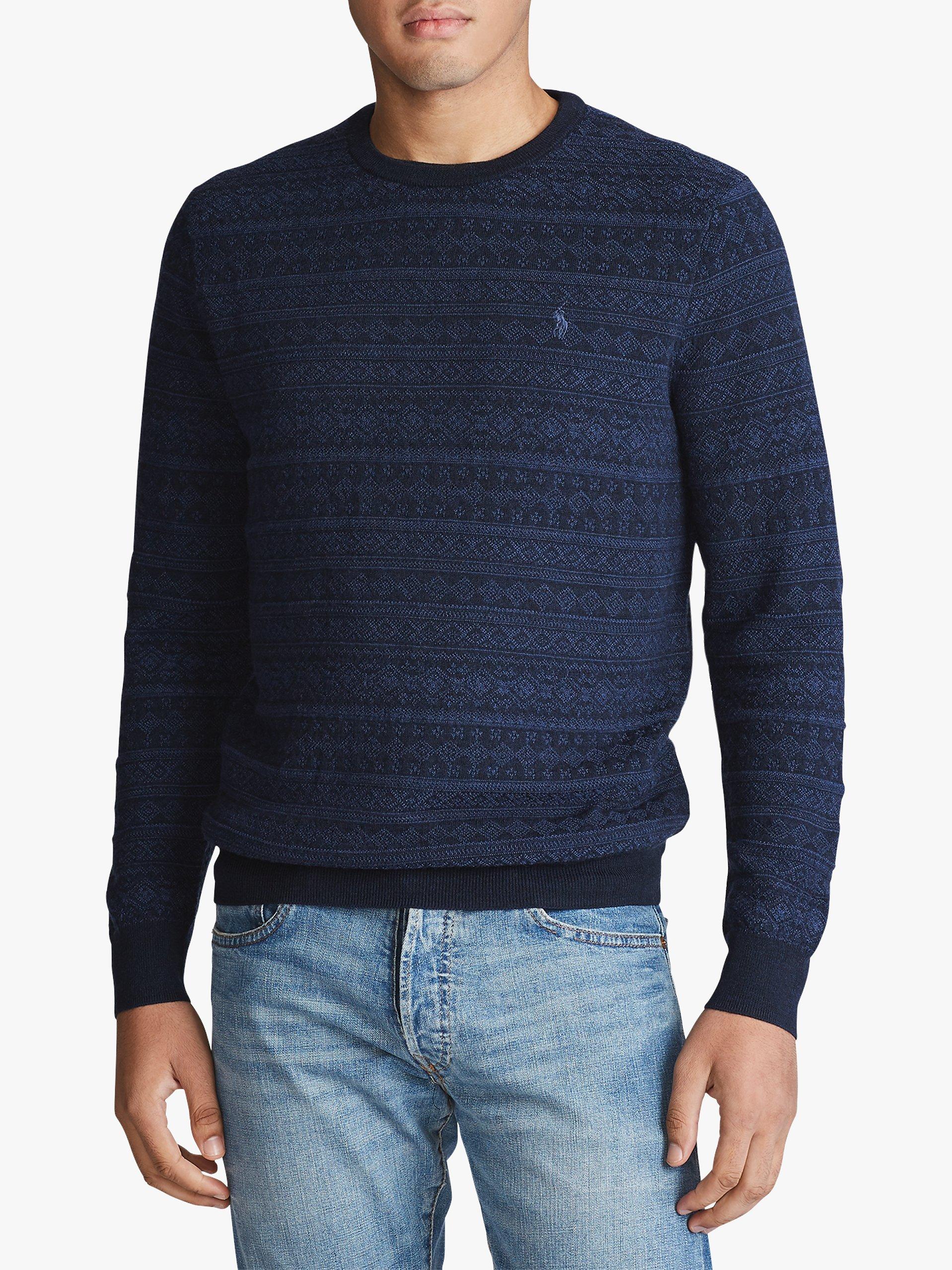 Polo Ralph Lauren Fair Isle Wool Jumper, Navy Two Tone