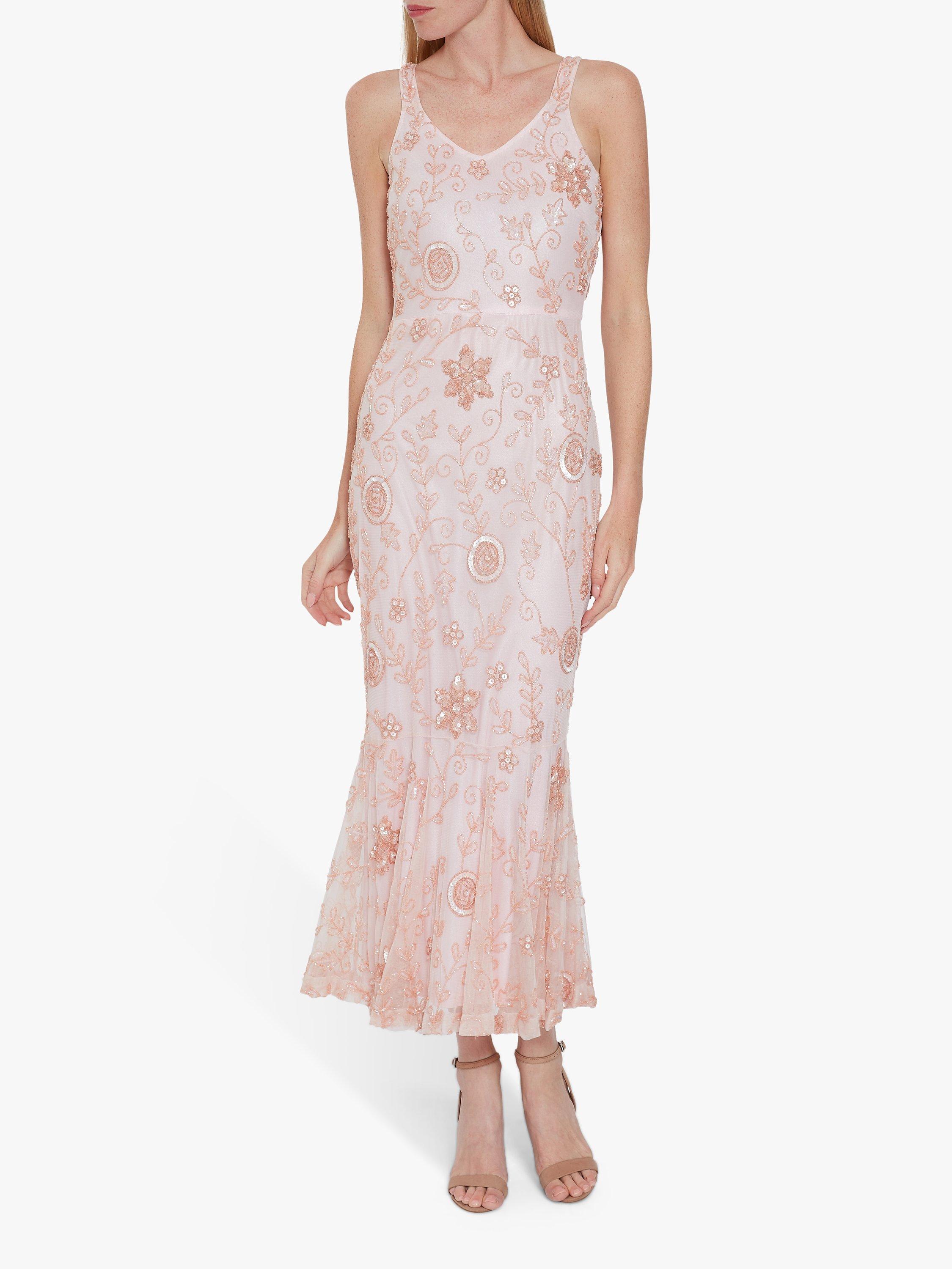 Gina Bacconi Zaina Beaded Dress, Potpourri Pink
