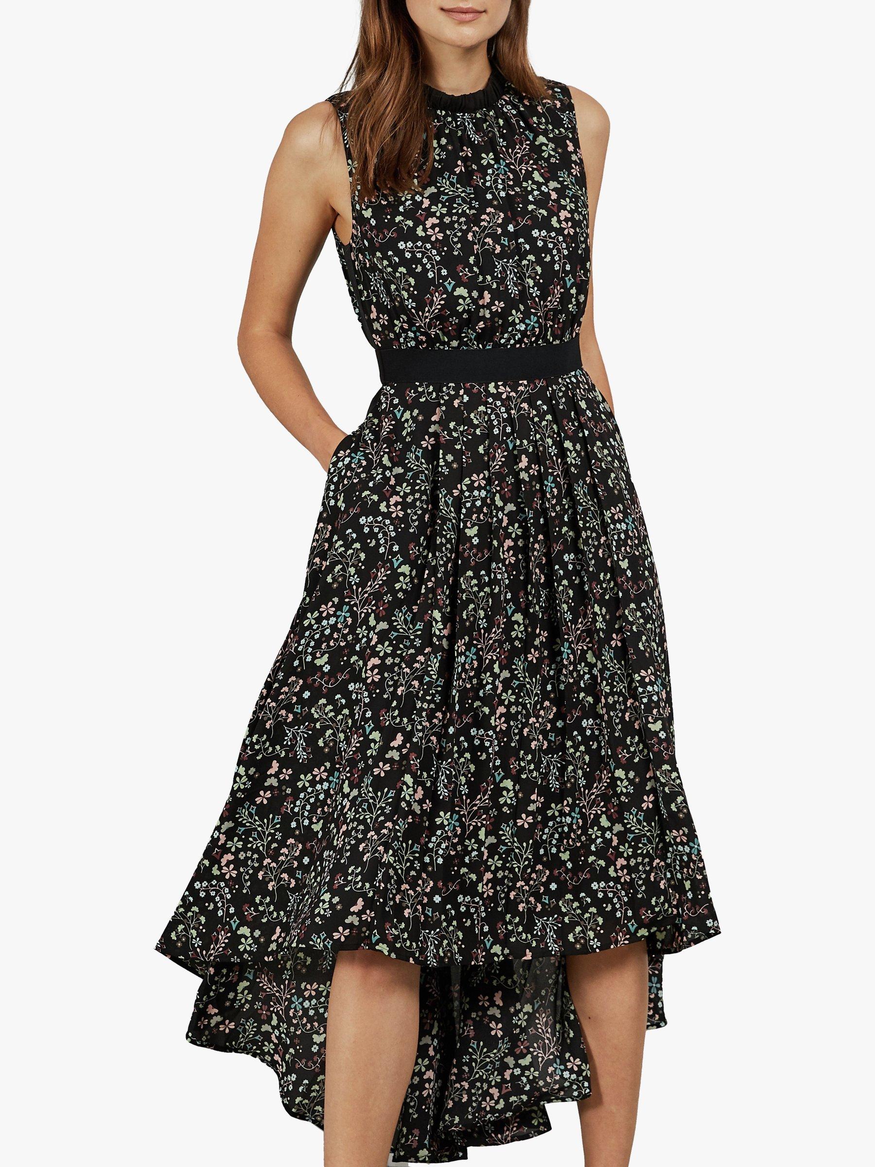 Ted baker black floral dress online