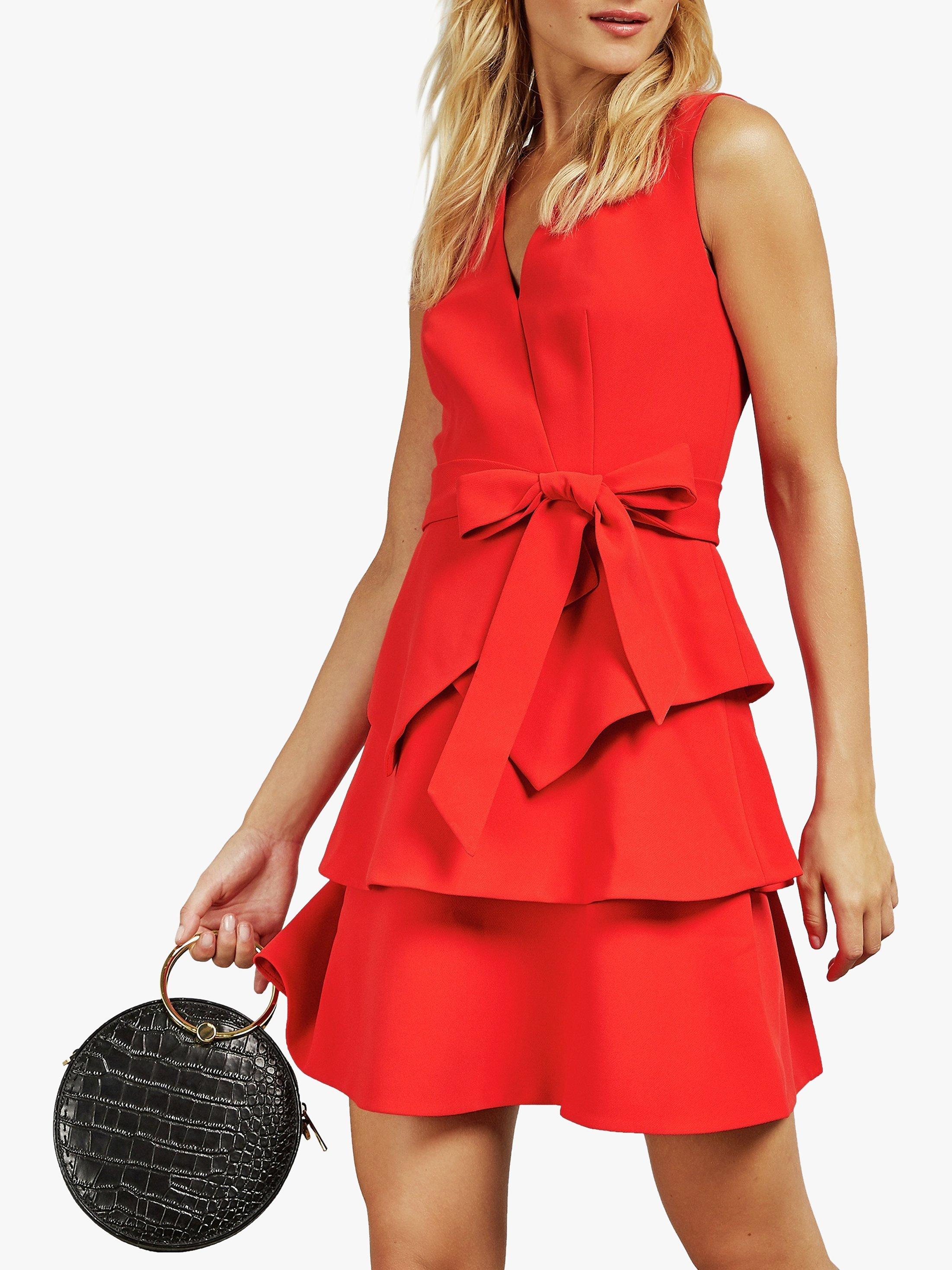 Ted Baker Reinah Bow Detail Mini Dress Red