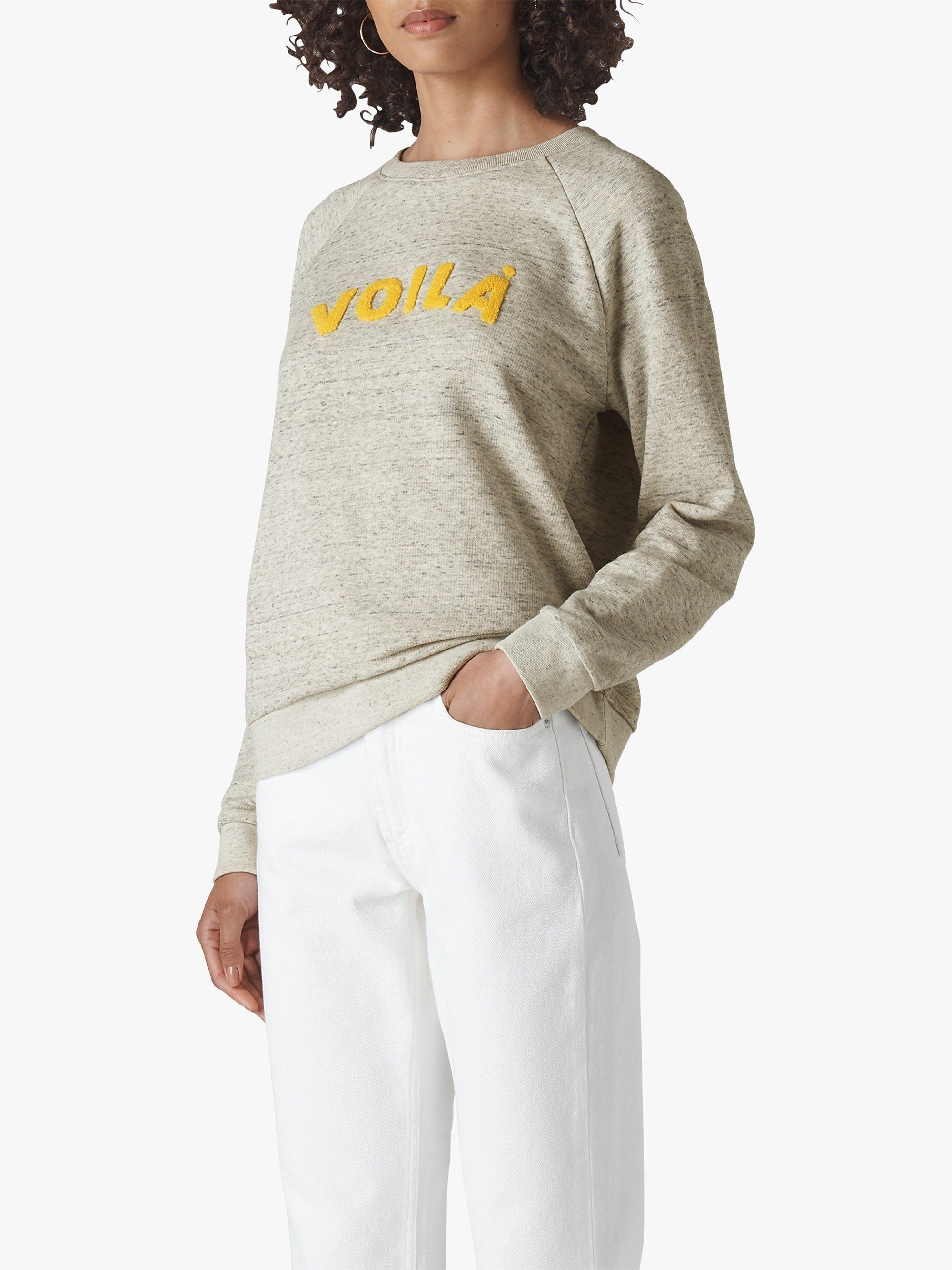 Whistles Voila Logo Jumper, Grey Marl