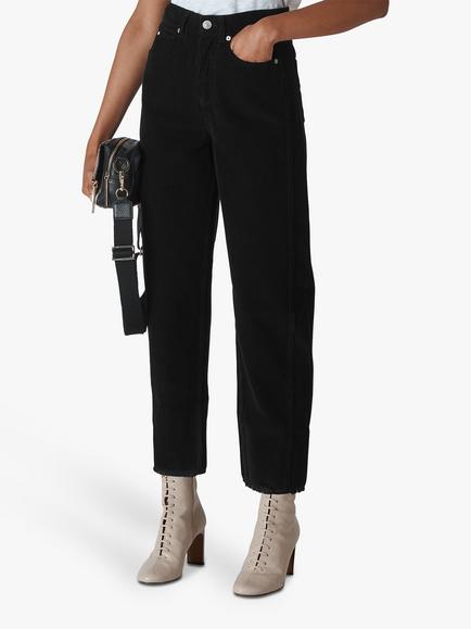Whistles High Waist Corduroy Trousers, Black, Black