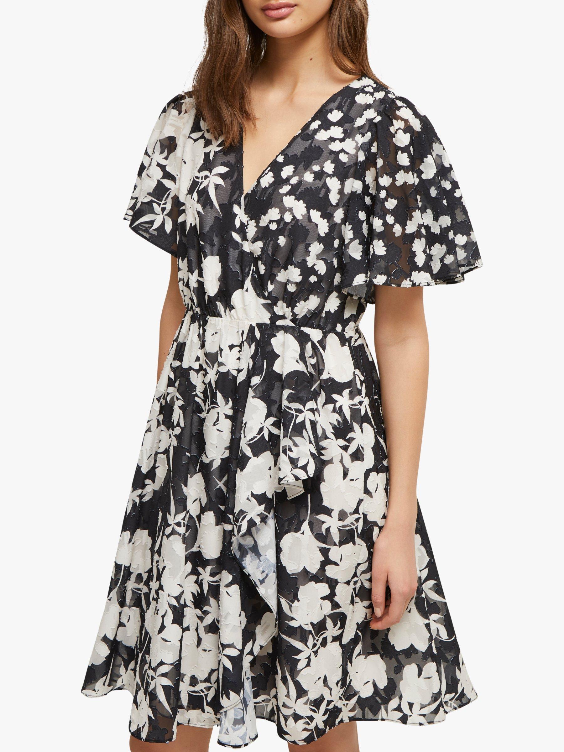 French Connection Bamba Dress, Black/Cream