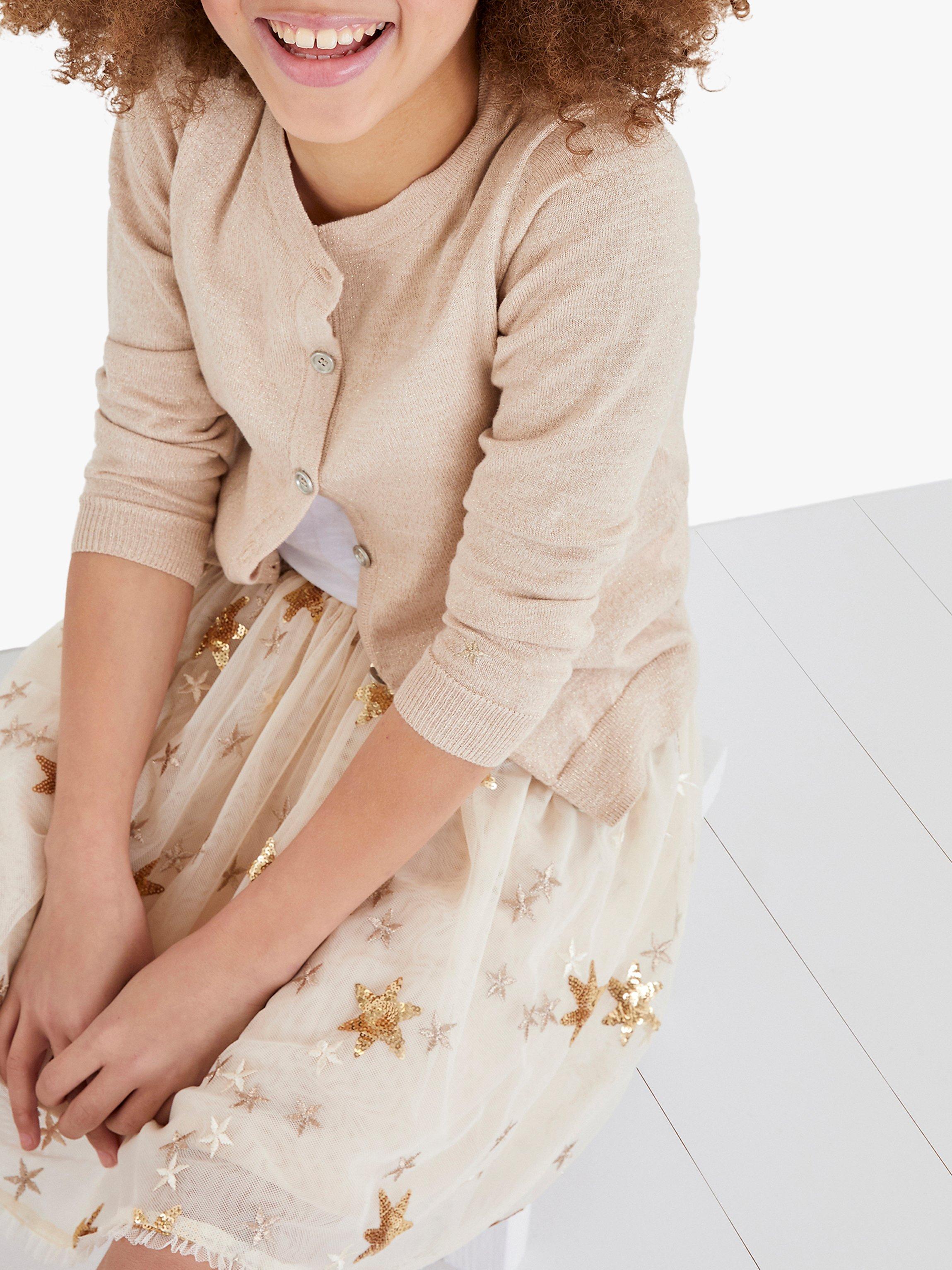 Mintie by Mint Velvet Girls Gold Star Tutu Skirt Neutral Gold