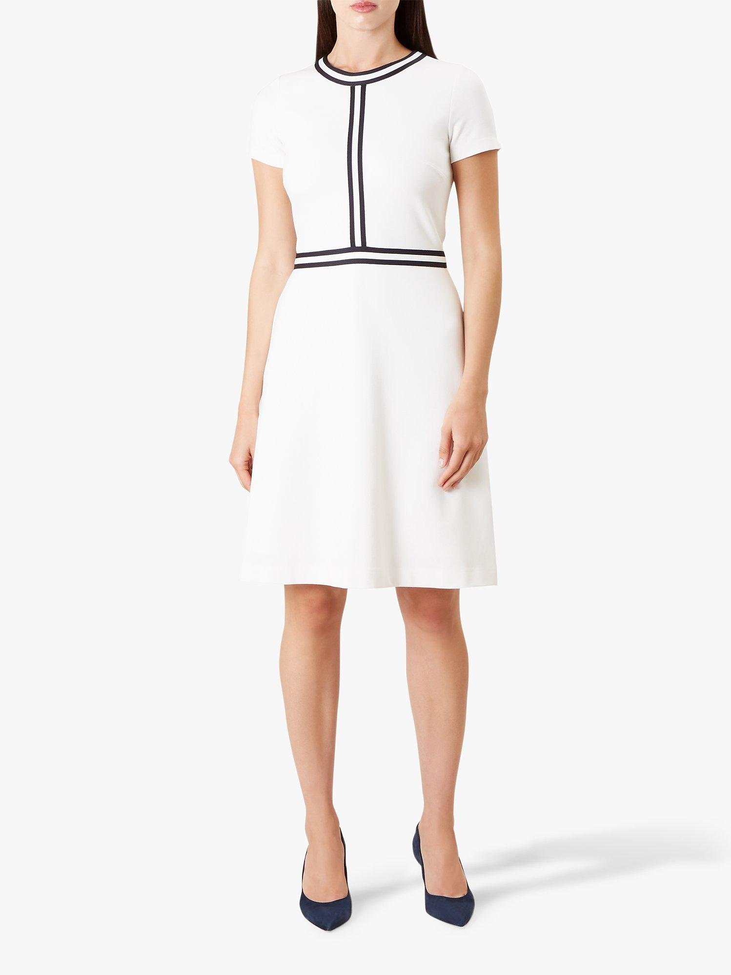Hobbs Delia Dress, Ivory/Navy
