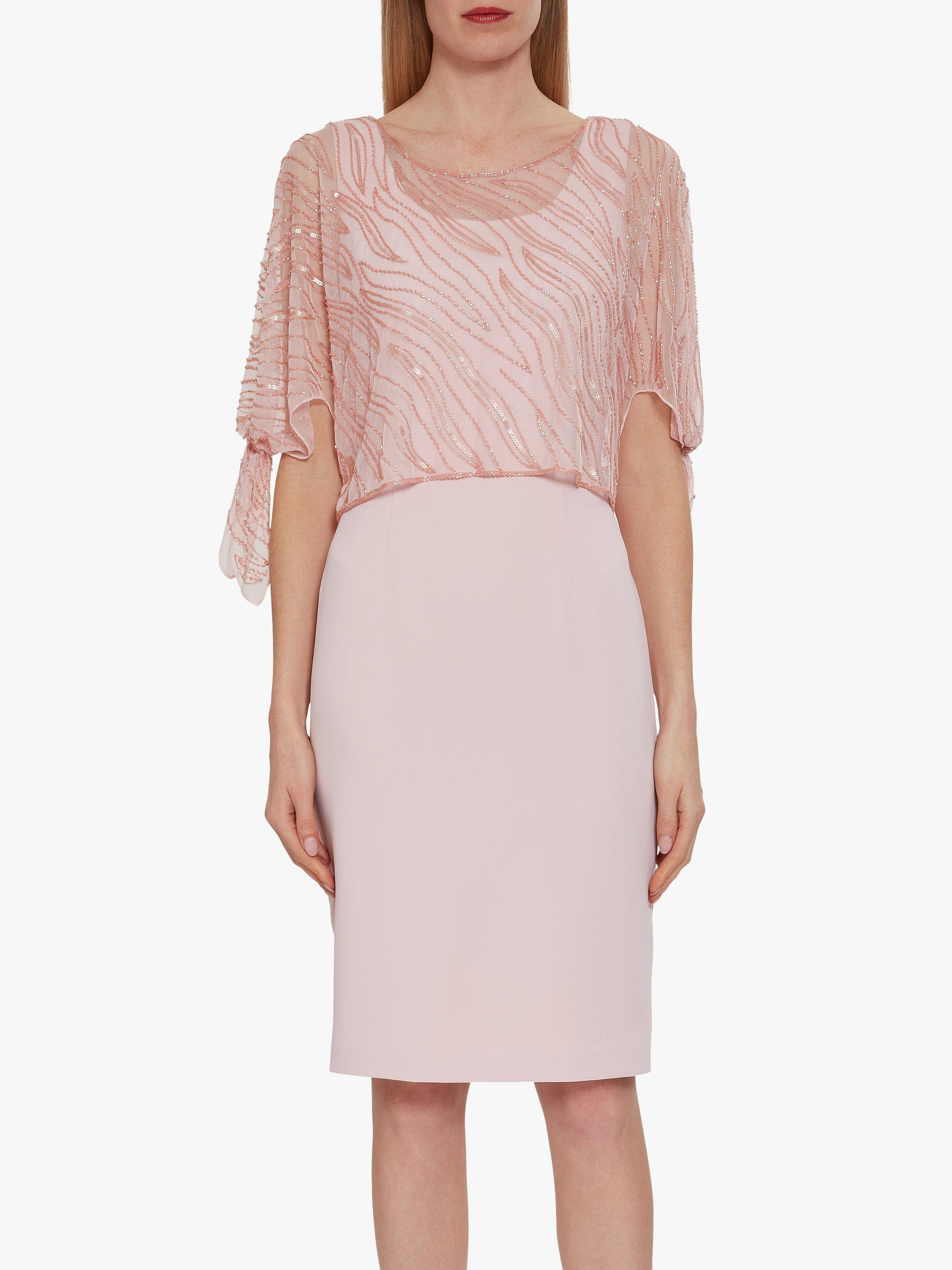 Gina Bacconi Jazz Sequin Overtop Tailored Dress, Potpourri Pink, 8
