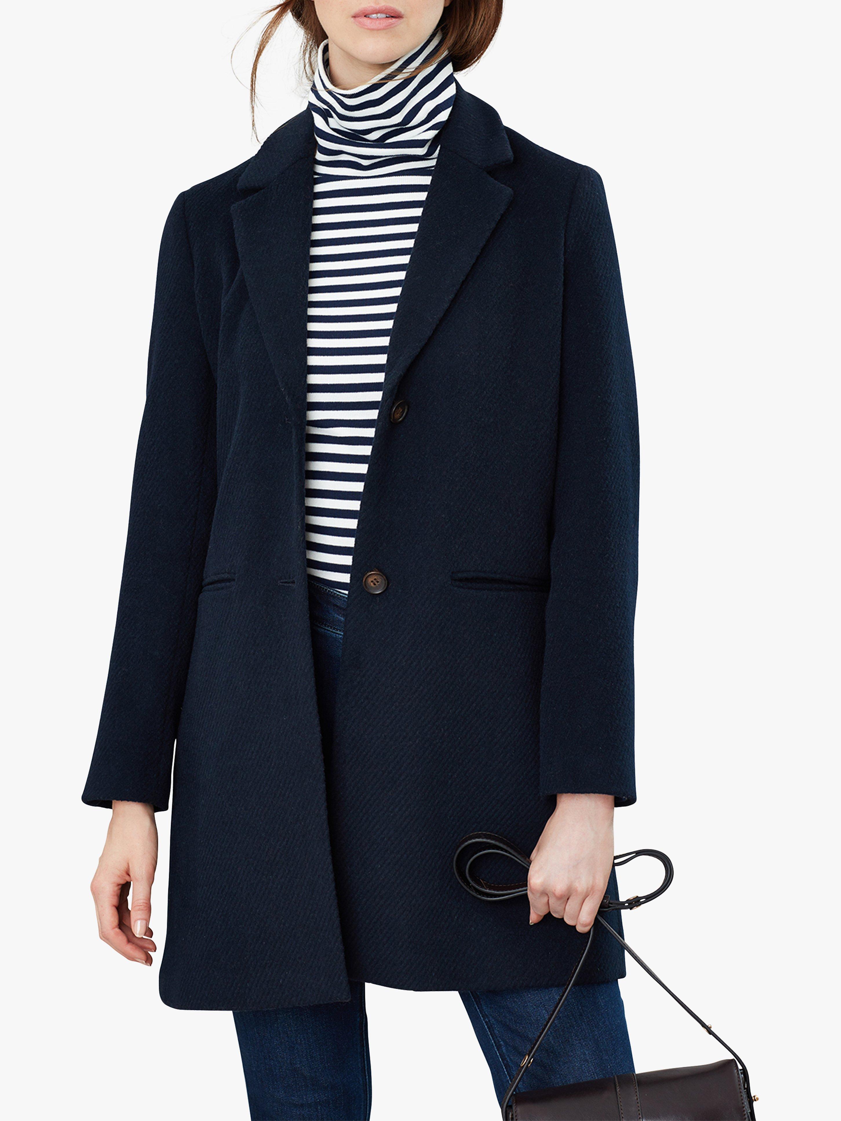 Joules costello check fashion wool blend coat