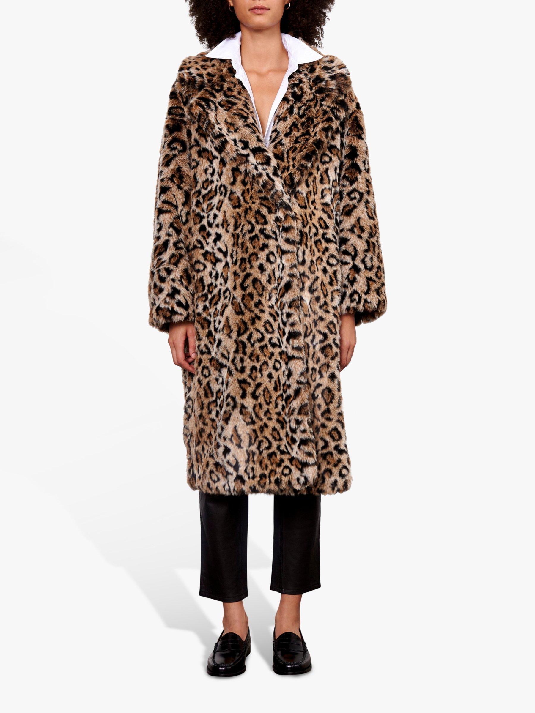 Gerard Darel Arianna Animal Print Coat Brown
