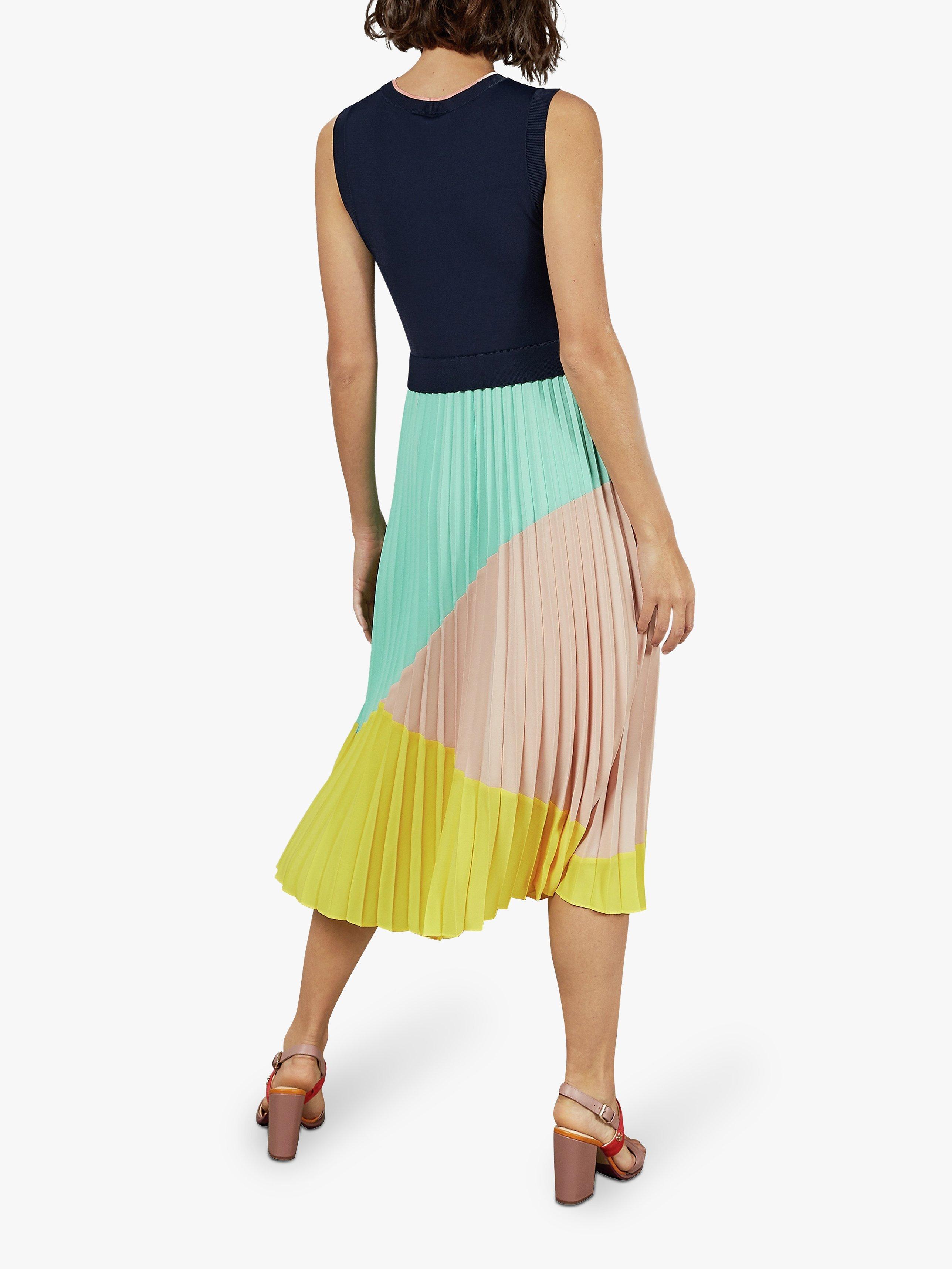 ted baker pleated skirt dress Ted Baker Miiriam Mixed Media Pleated Midi Dress