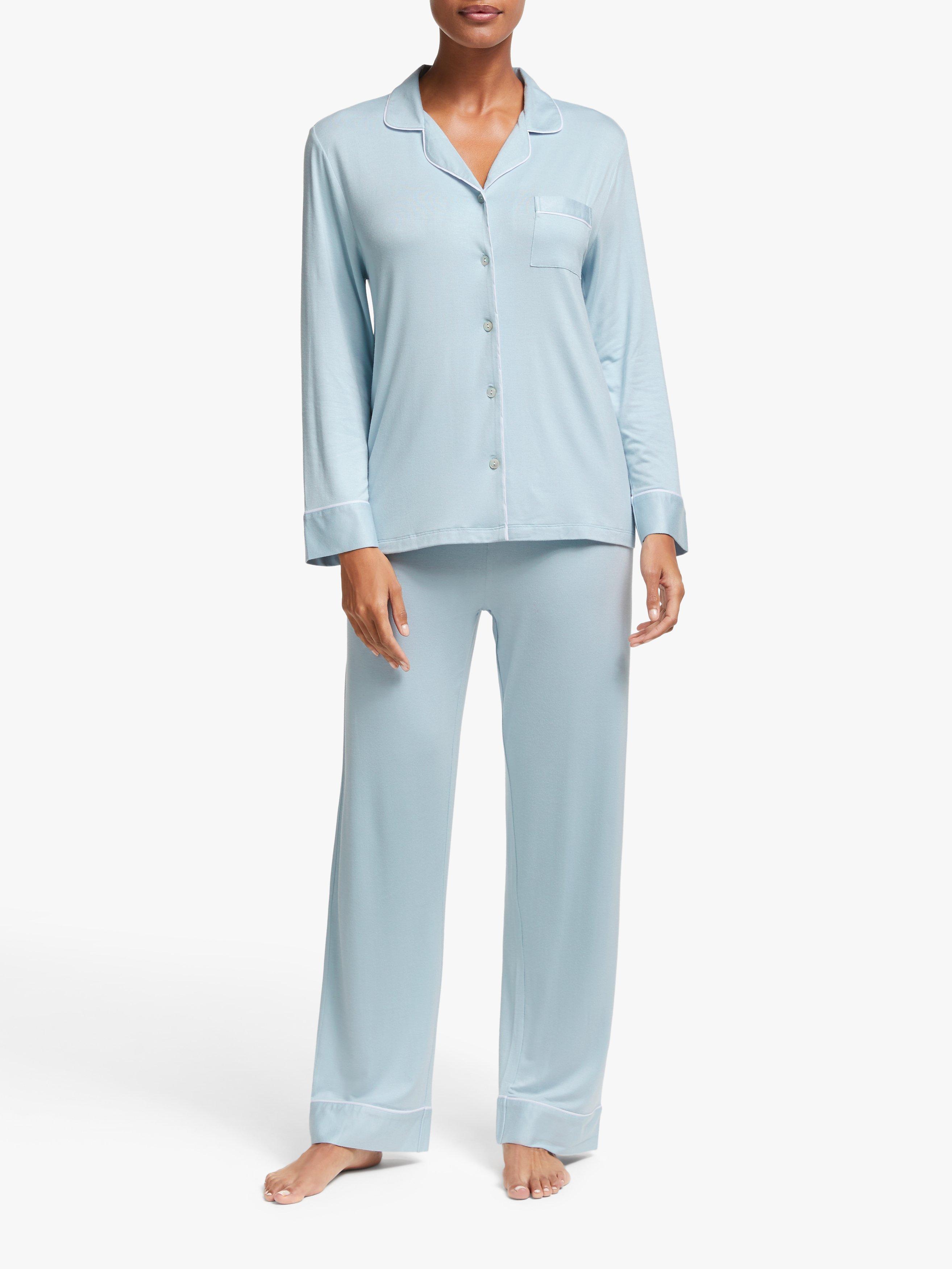 John Lewis & Partners Aria Jersey Pyjama Set, Light Blue
