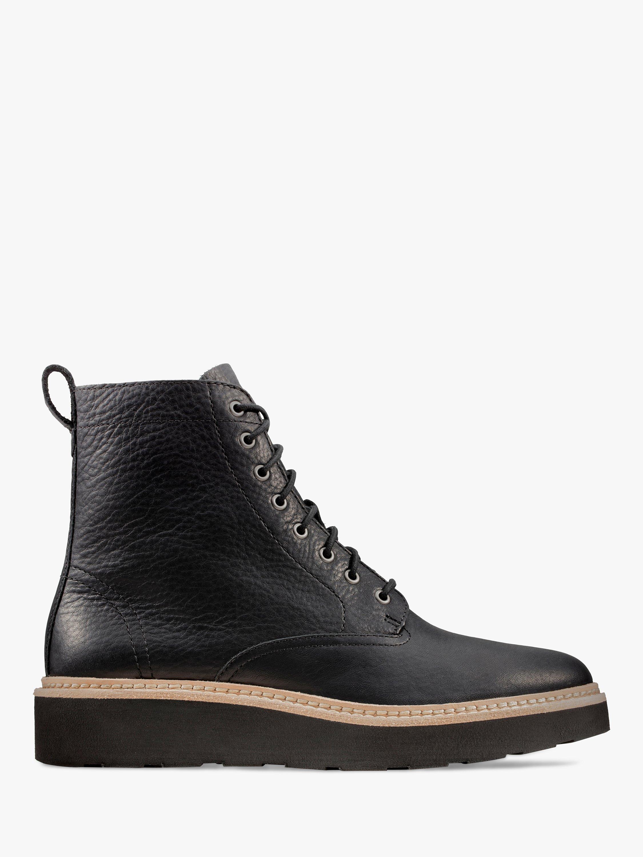 Clarks Trace Pine Leather Lace Up Ankle Boots