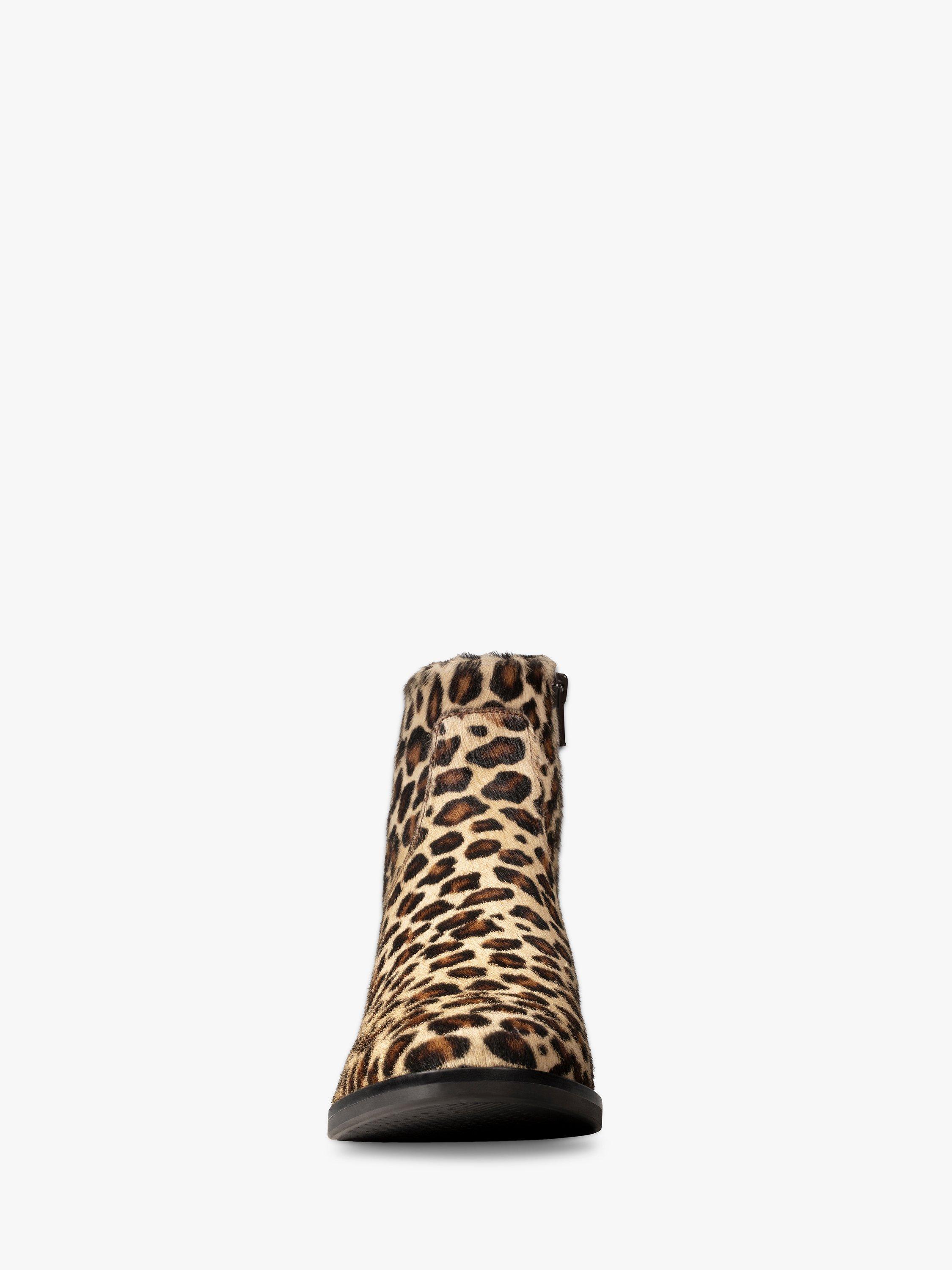 Clarks leopard print ankle boots best sale