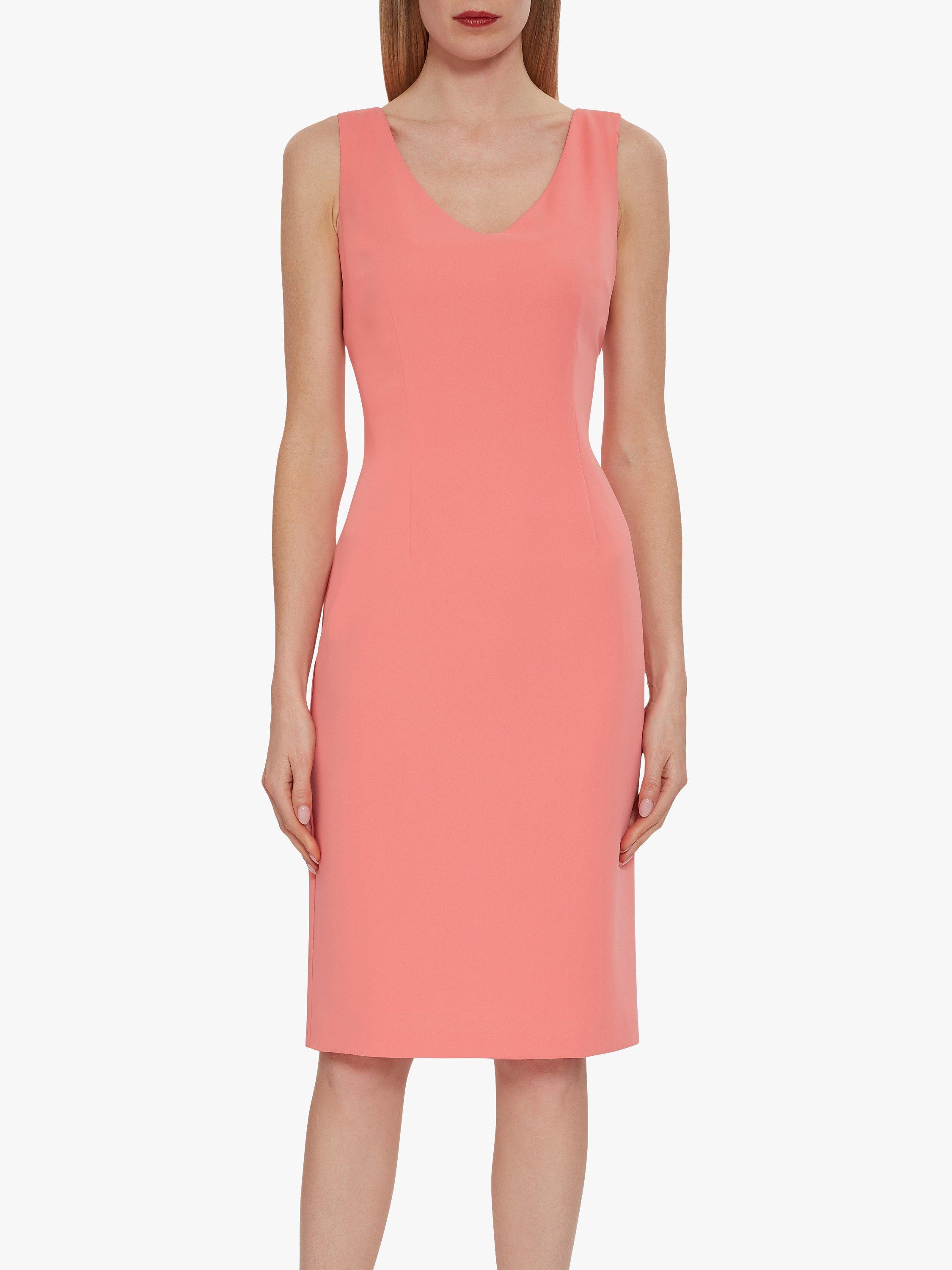 Gina Bacconi Merna Sleeveless Moss Crepe Shift Dress, Dahlia, 16