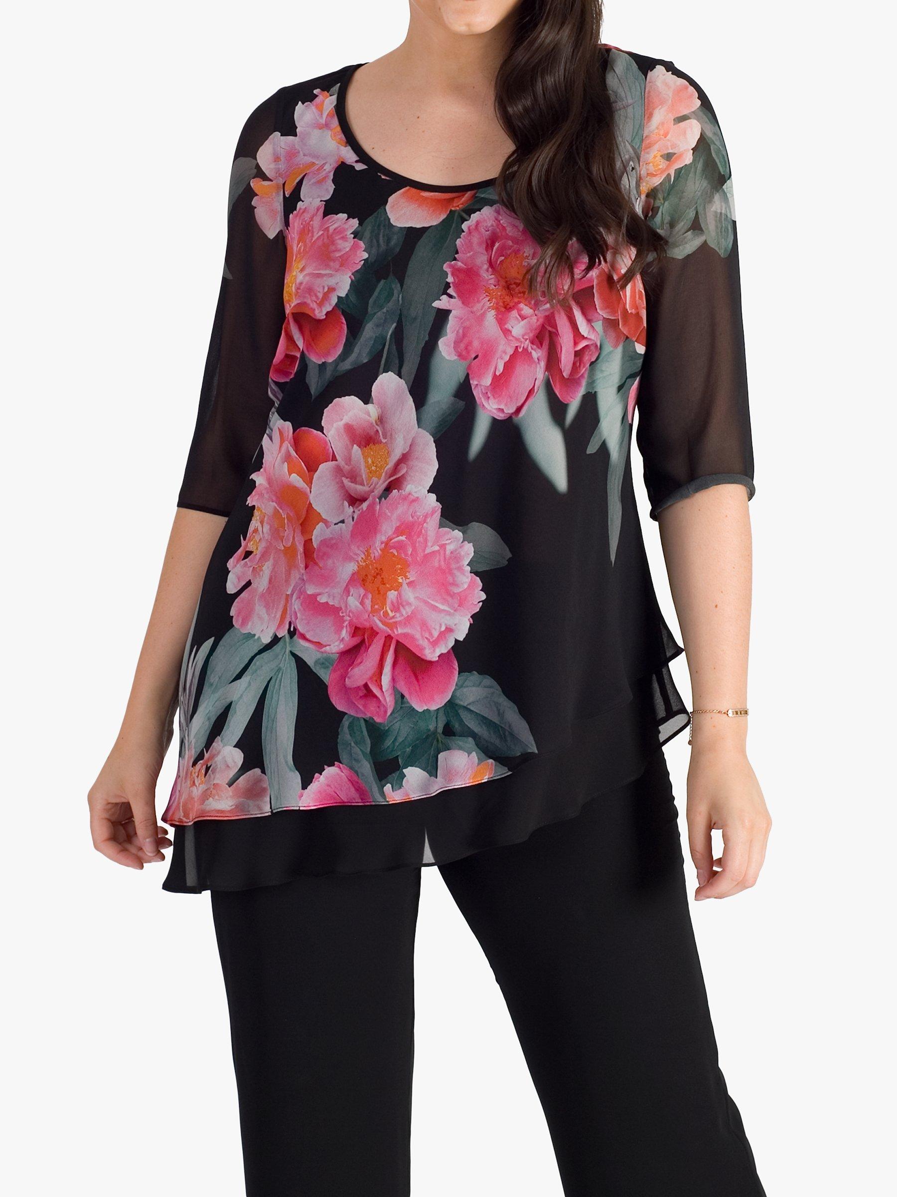 Chesca Layered Peony Chiffon Top