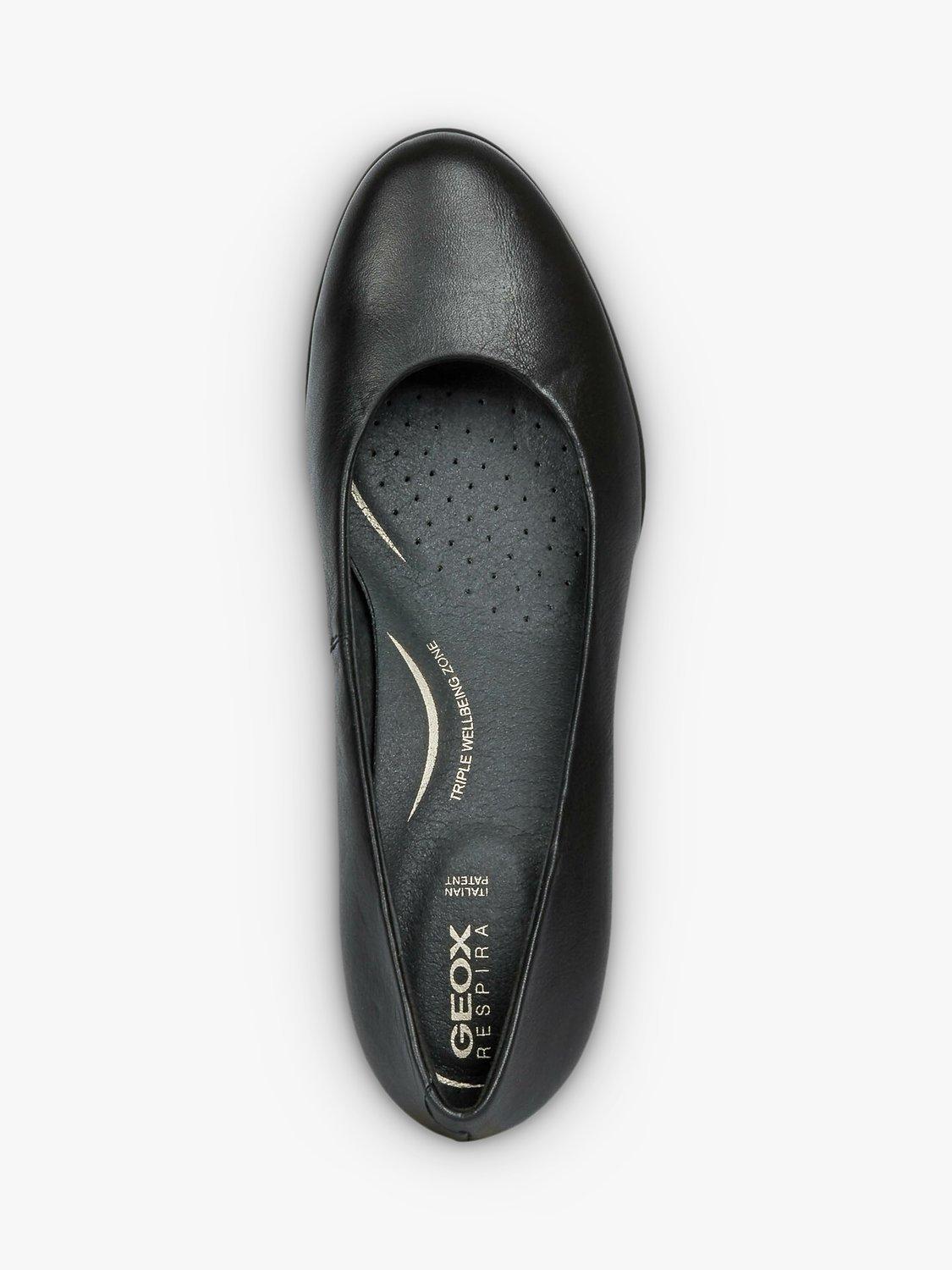 Product image 6 of 8, which shows Geox Women's New Annya Leather Block Heel Court Shoes, Black, 3