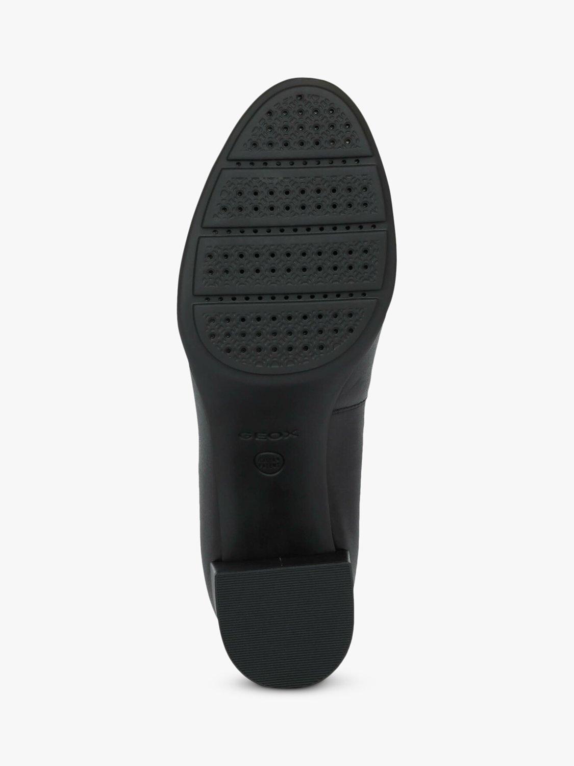 Product image 7 of 8, which shows Geox Women's New Annya Leather Block Heel Court Shoes, Black, 3