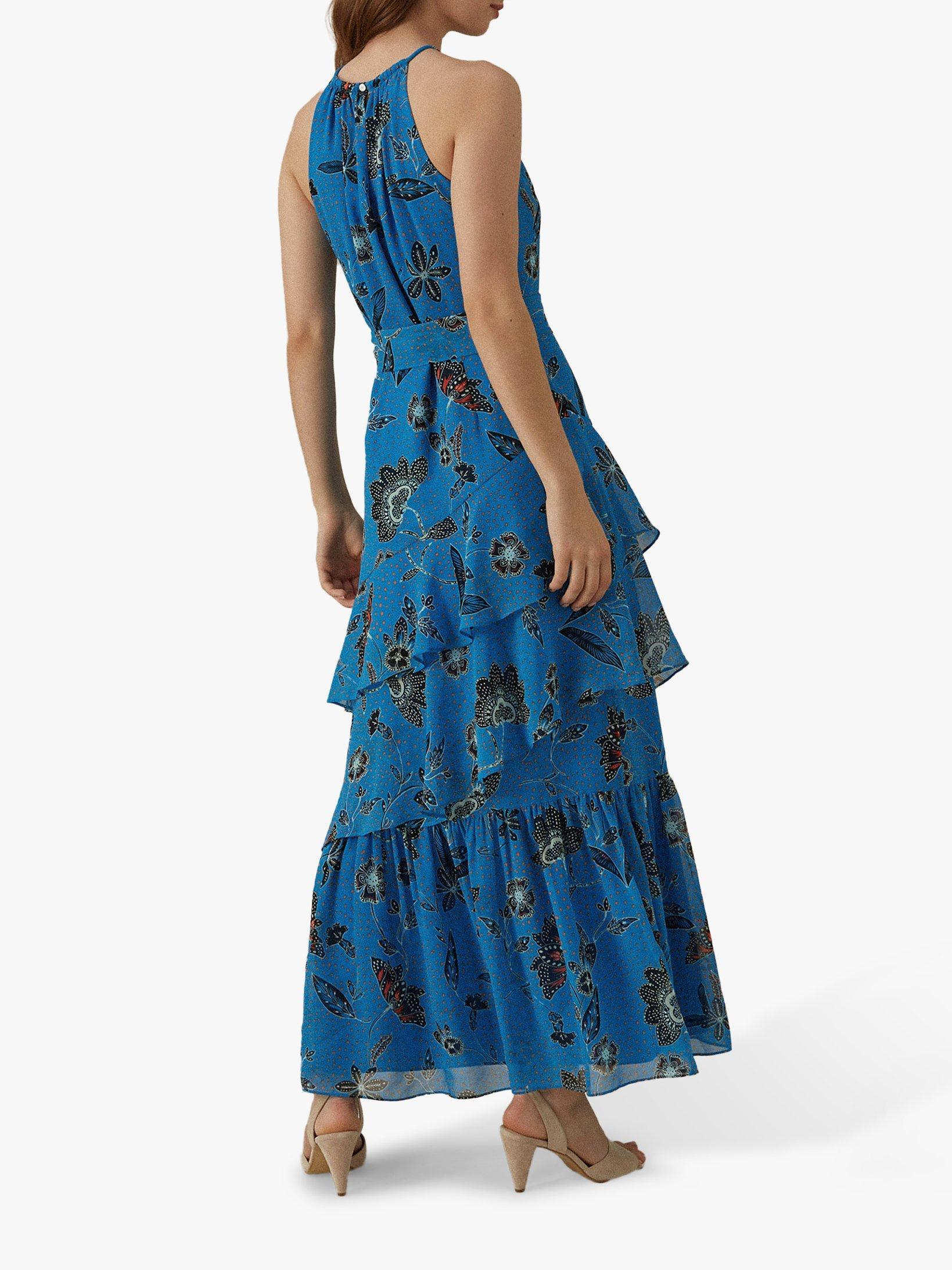 Karen Millen Floral Maxi Dress Blue