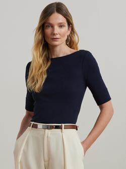 Lauren Ralph Lauren Judy Boat Neck Top - view 2, Lauren Navy