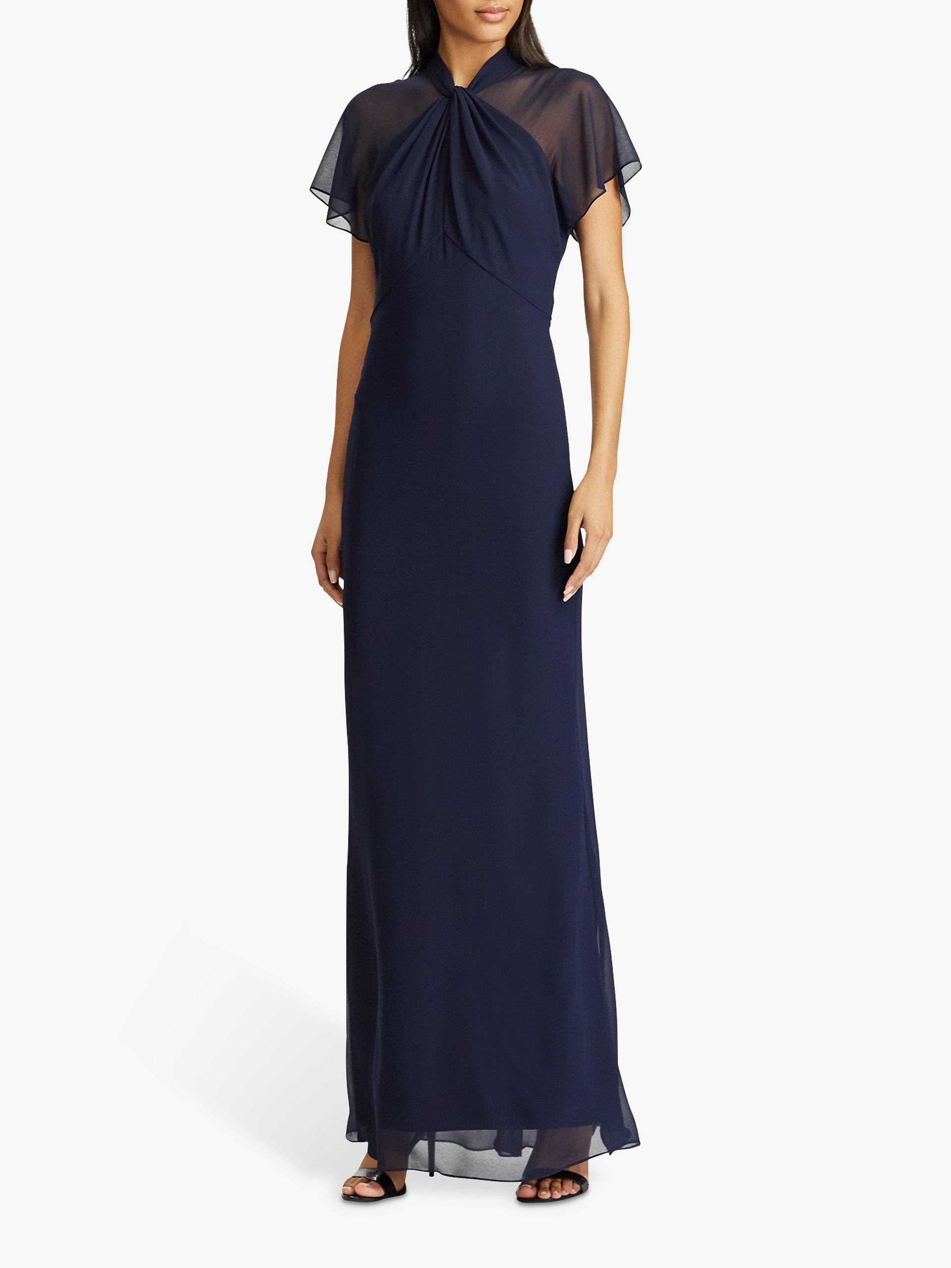Lauren Ralph Lauren Ravenly Cap Sleeve Evening Dress, Lighthouse Navy