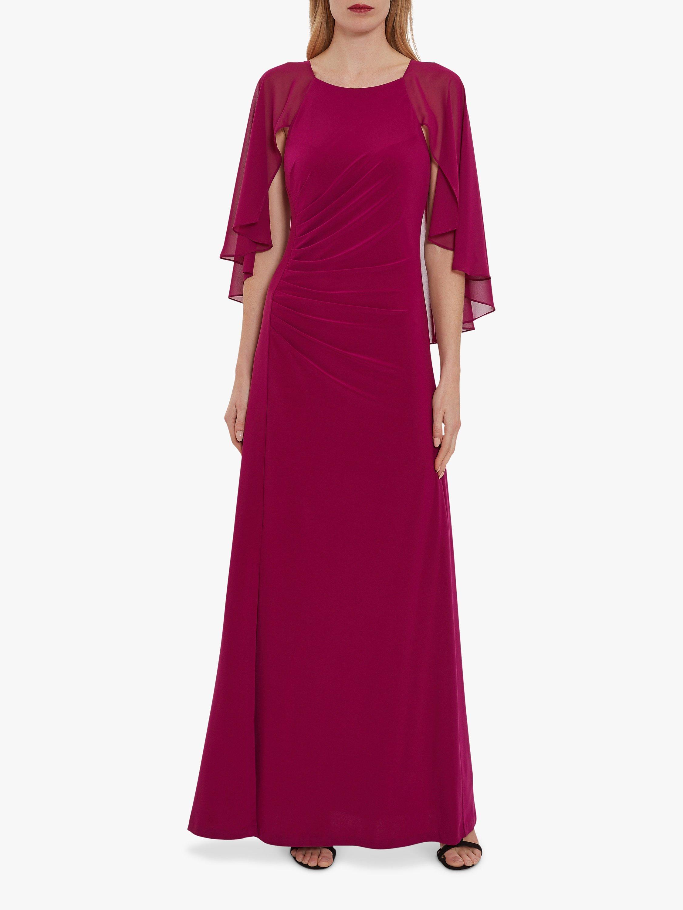 Gina Bacconi Charlotte Jersey Waterfall Sleeve Maxi Dress, Bright Plum, 26