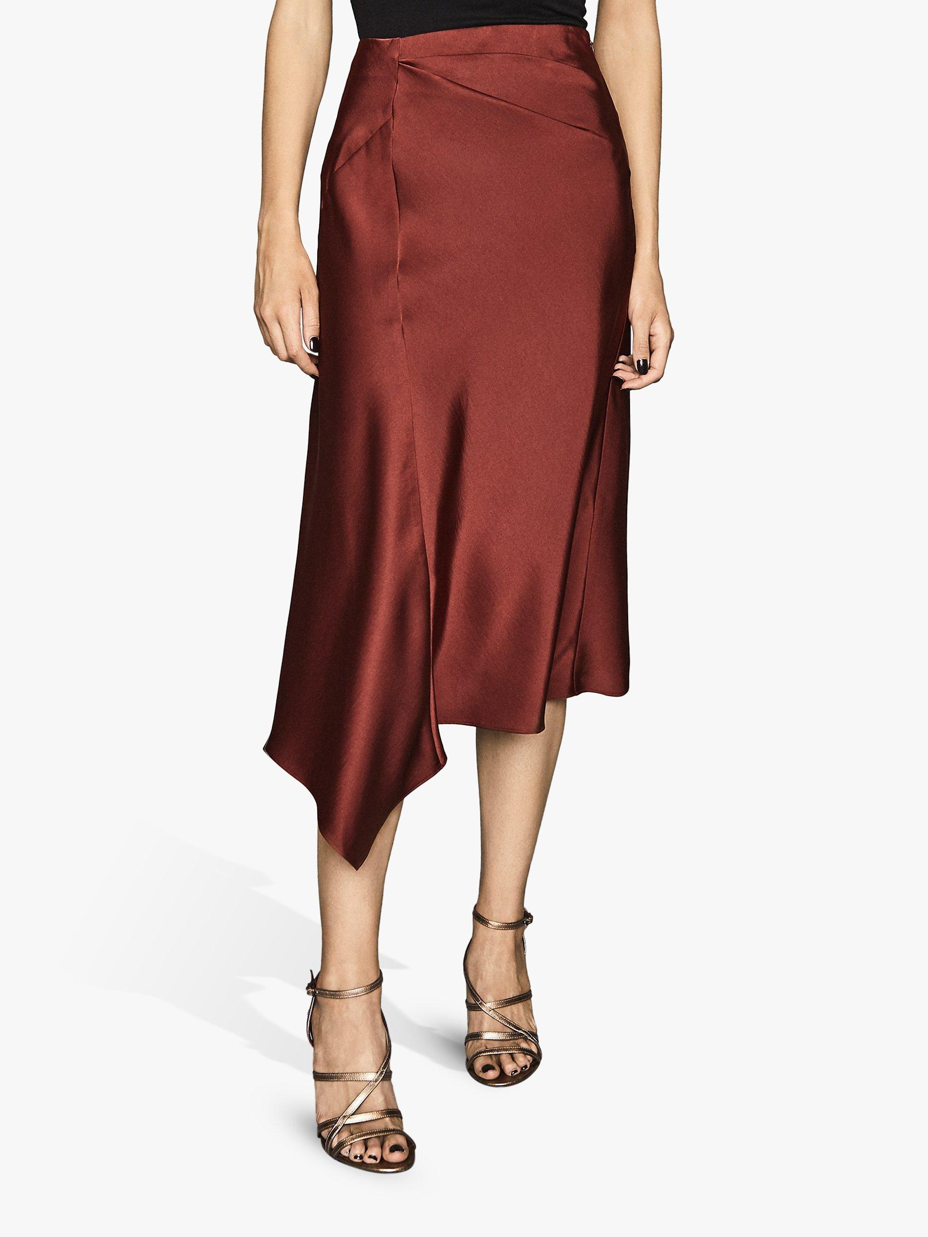 Reiss Aspen Slip Skirt, Red
