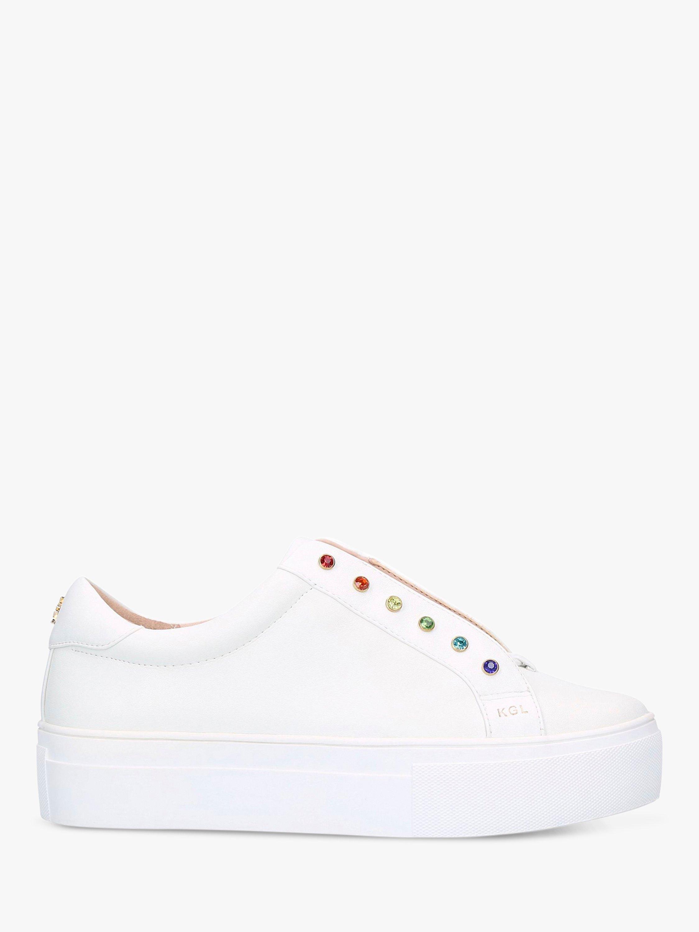 Kurt Geiger London Liviah Studded Low Top Trainers, White Rainbow, 8