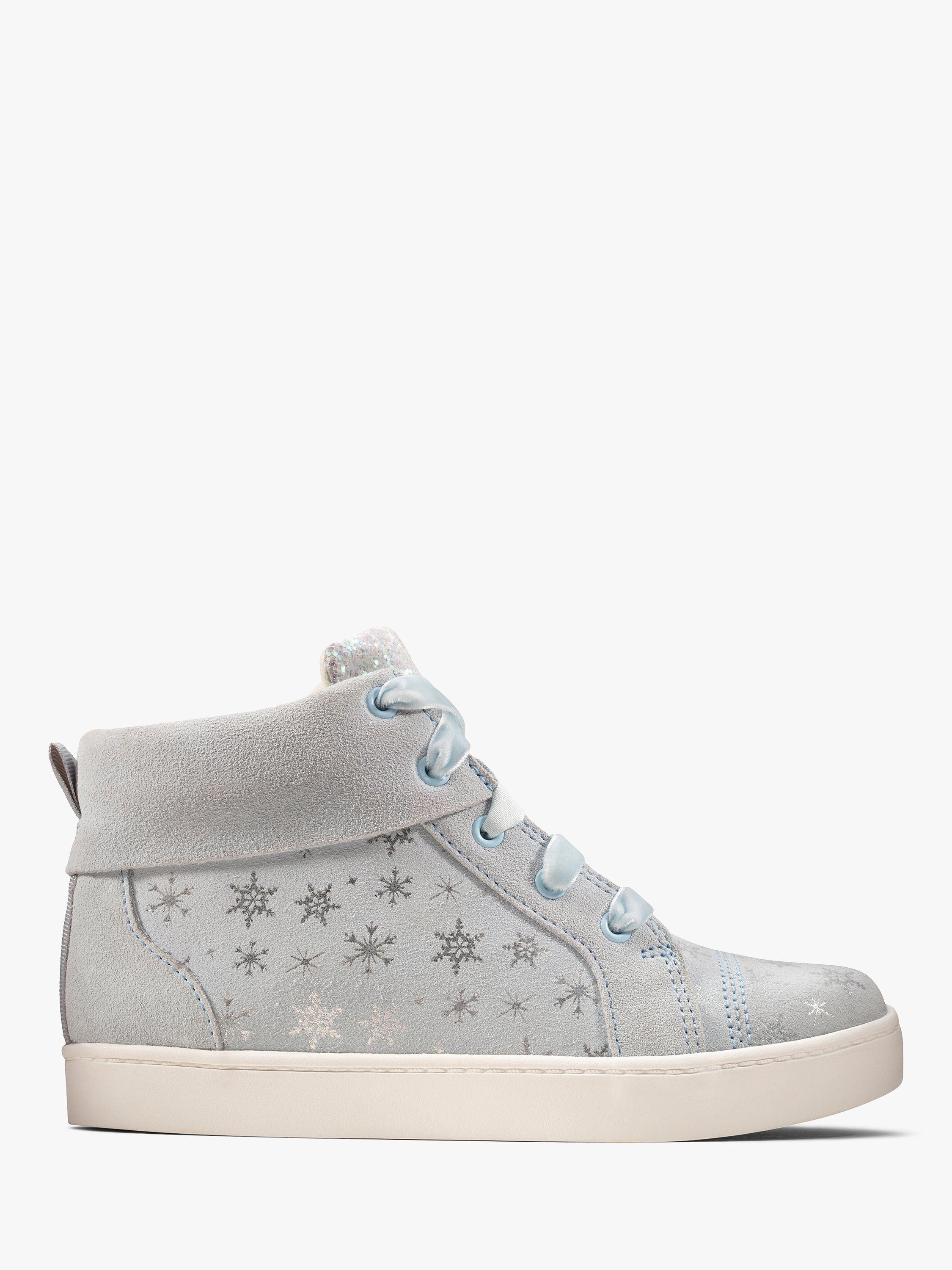 Clarks x Disney Frozen II Children s City Frost Suede Hi Top Trainers