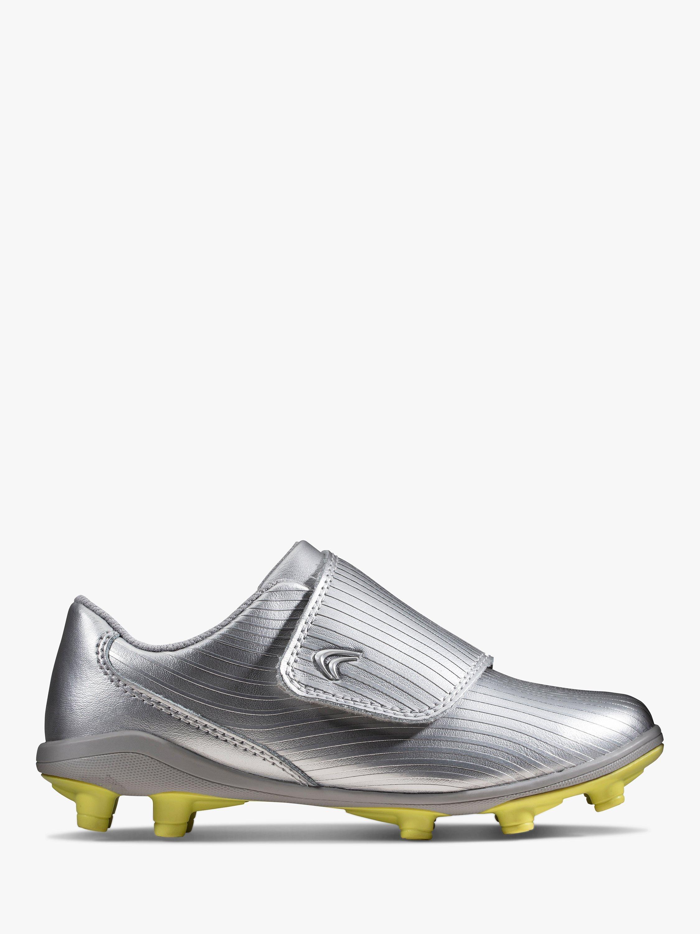 Clarks Children's Kinetic Run Football Boots, Silver, 10F Jnr