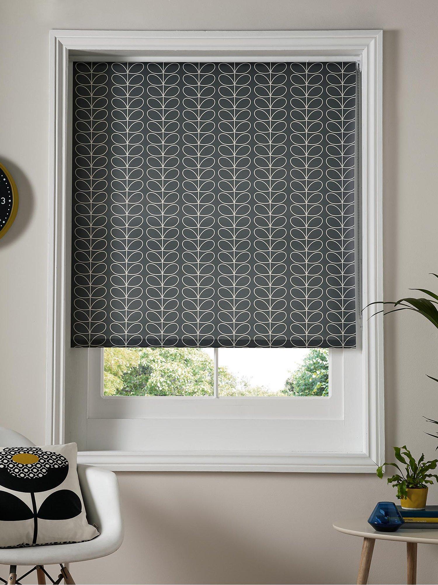 Orla Kiely Linear Stem Roller Blind, Grey, W150 x Drop 162cm