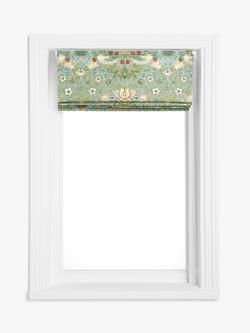Morris & Co. Strawberry Thief Daylight Roman Blind - view 2, Duck Egg