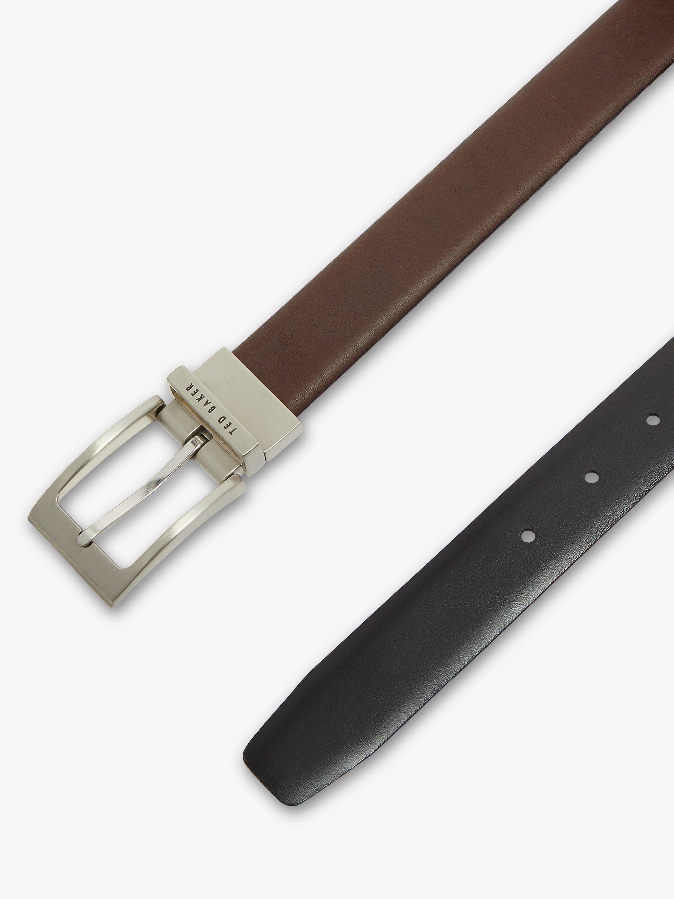 Product image 2 of 3, which shows Ted Baker Karmer Reversible Leather Belt, Chocolate, S