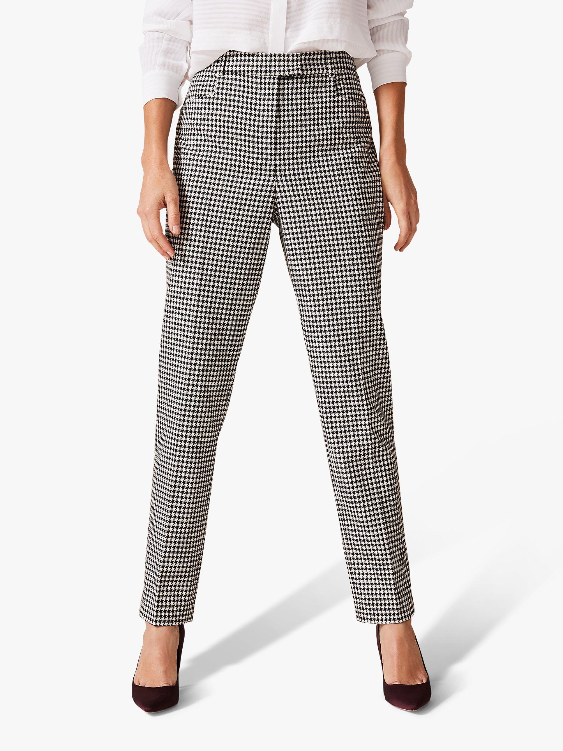 Phase Eight Ridley Dogtooth Tapered Trousers, Black/White