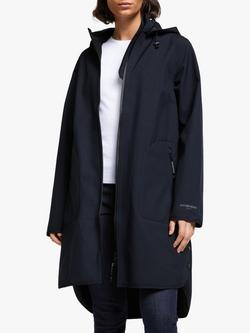 Ilse Jacobsen Hornbæk 3/4 Length Detachable Hood Raincoat, Dark Indigo, Dark Indigo