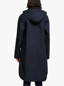 Ilse Jacobsen Hornbæk 3/4 Length Detachable Hood Raincoat, Dark Indigo - view 2, Dark Indigo