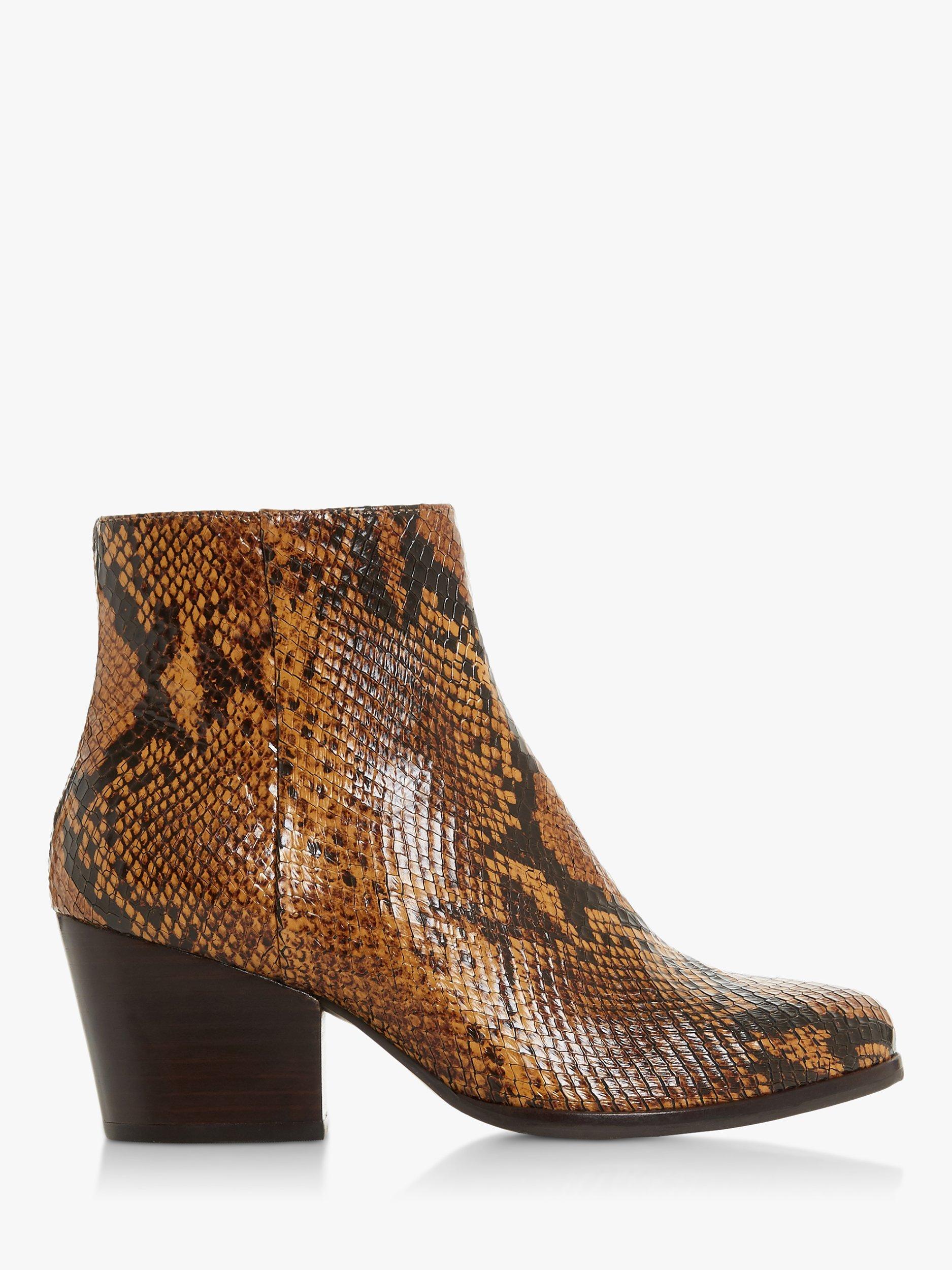Bertie Poket Leather Block Heel Ankle Boots