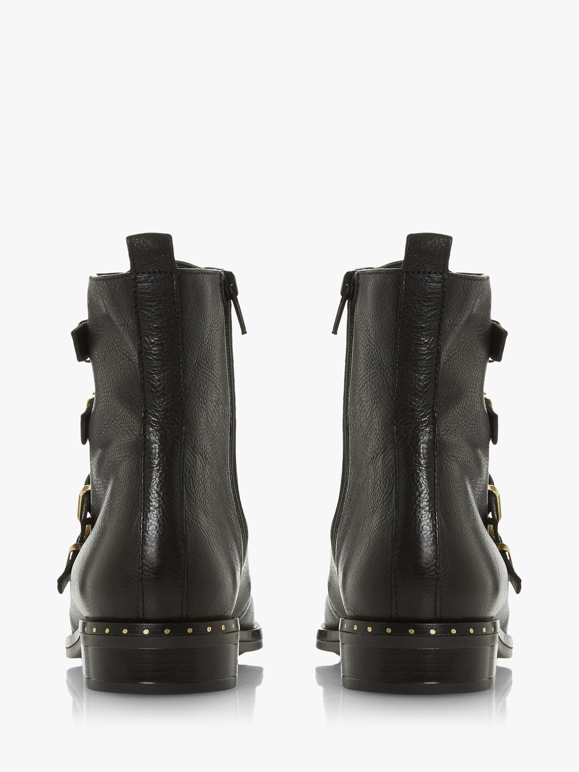 Dune Pixxel 2 Buckle Detail Biker Boots Black