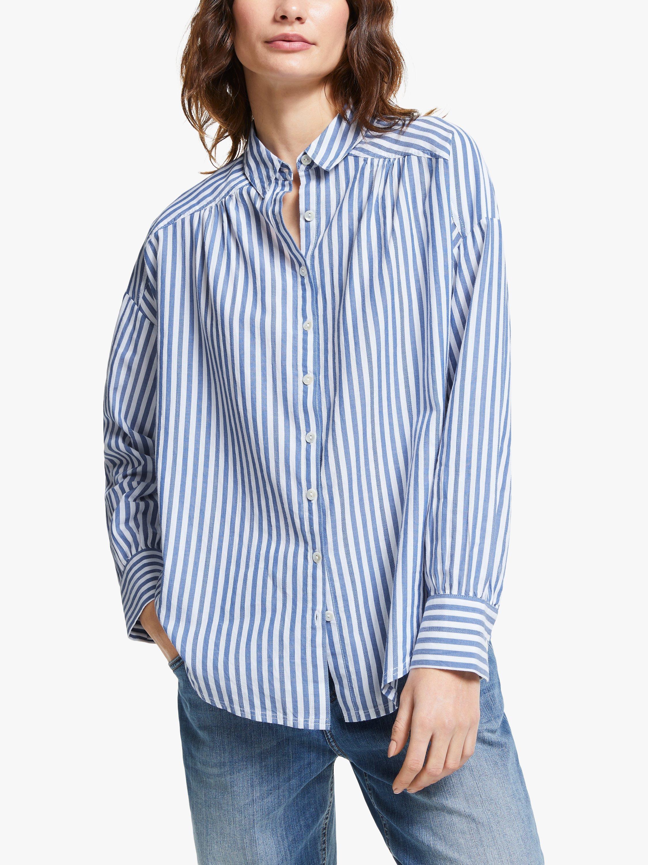 AND/OR Abby Stripe Shirt, Blue/White