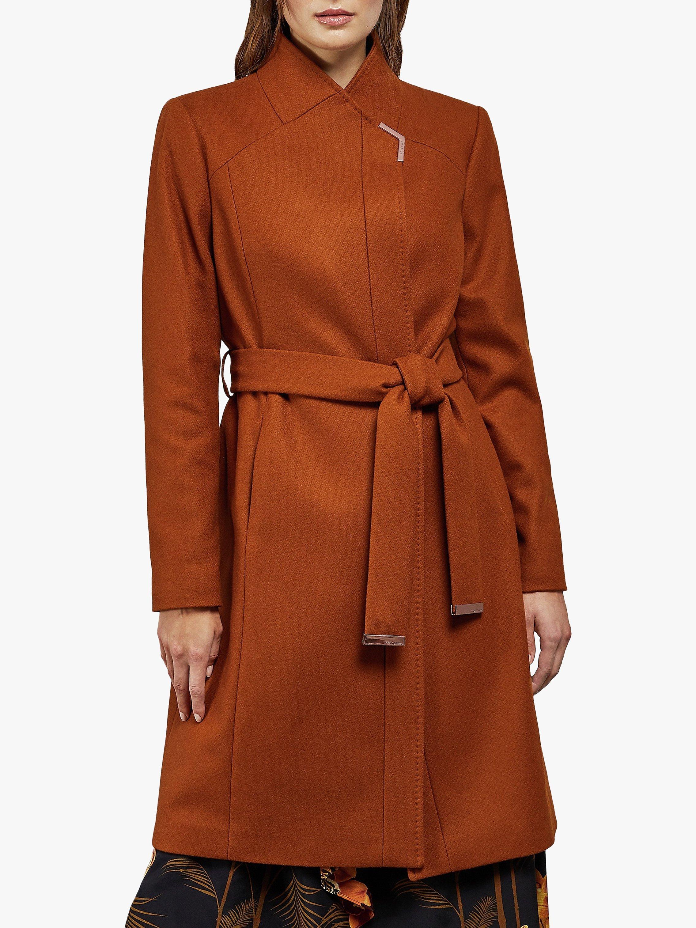 Ted Baker Ellgenc Belted Wool Blend Coat, Tan
