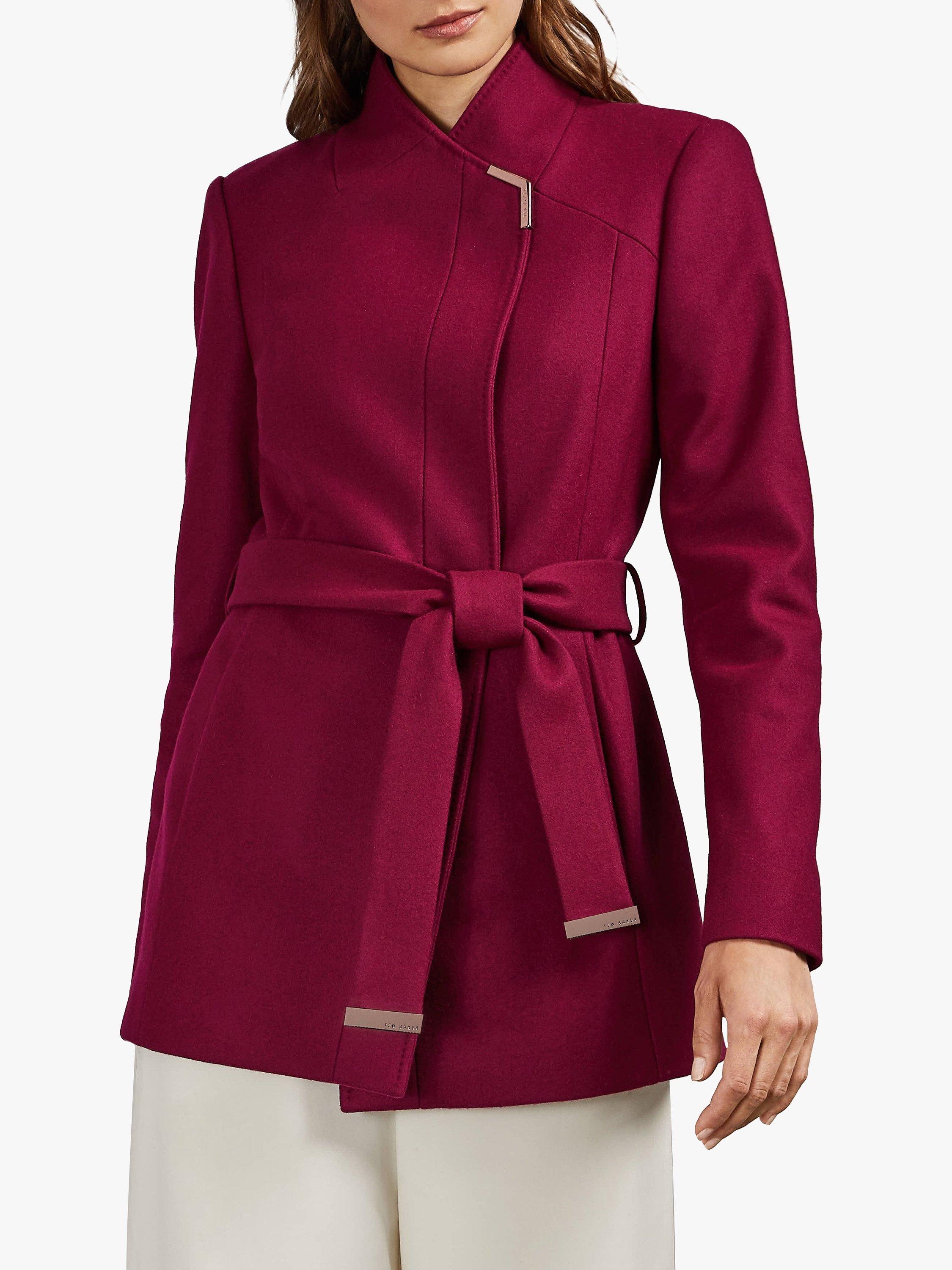 Ted baker drytaa wool short belted wrap coat online