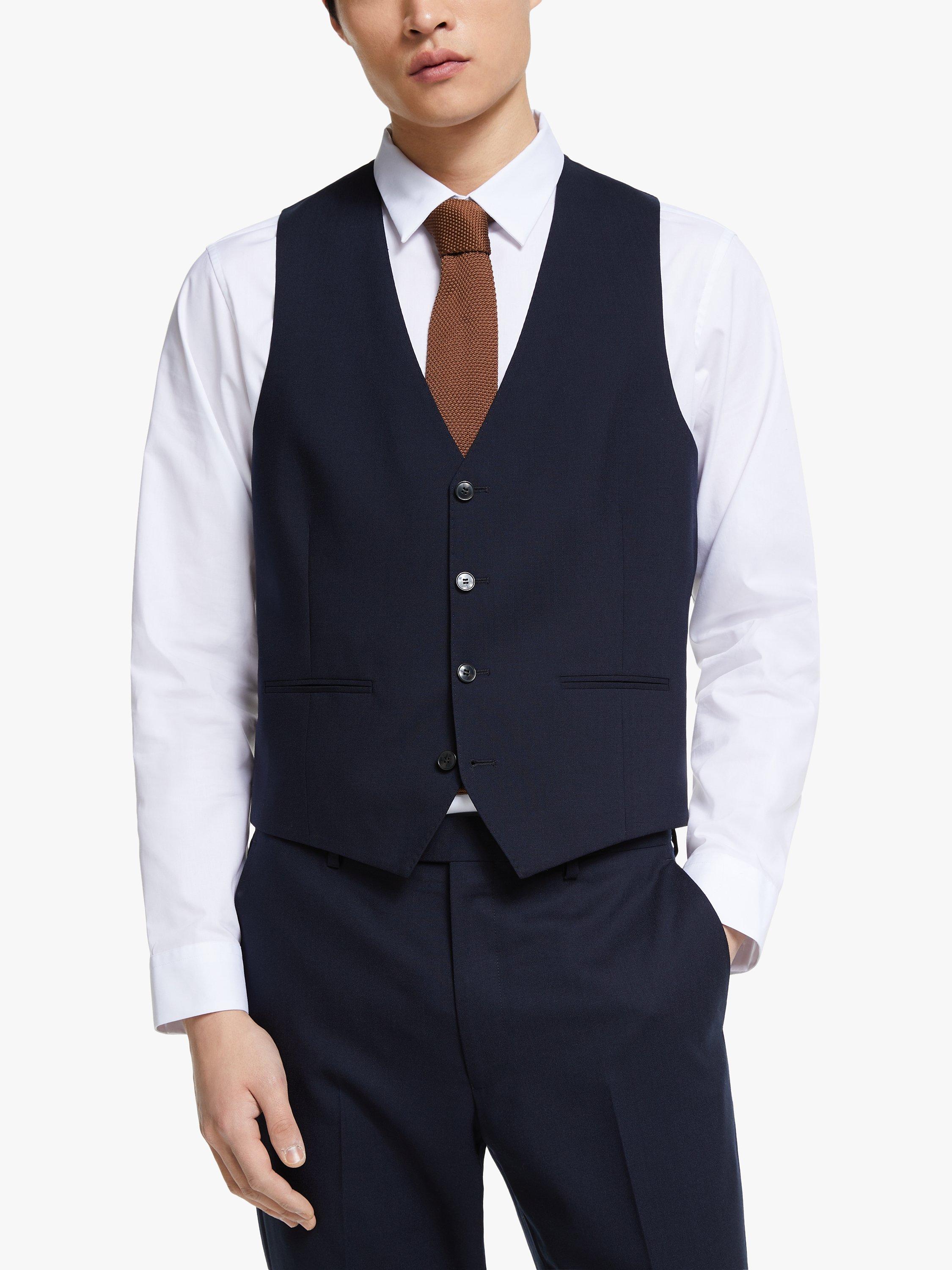 Kin Bengaline Wool Slim Fit Waistcoat, Navy