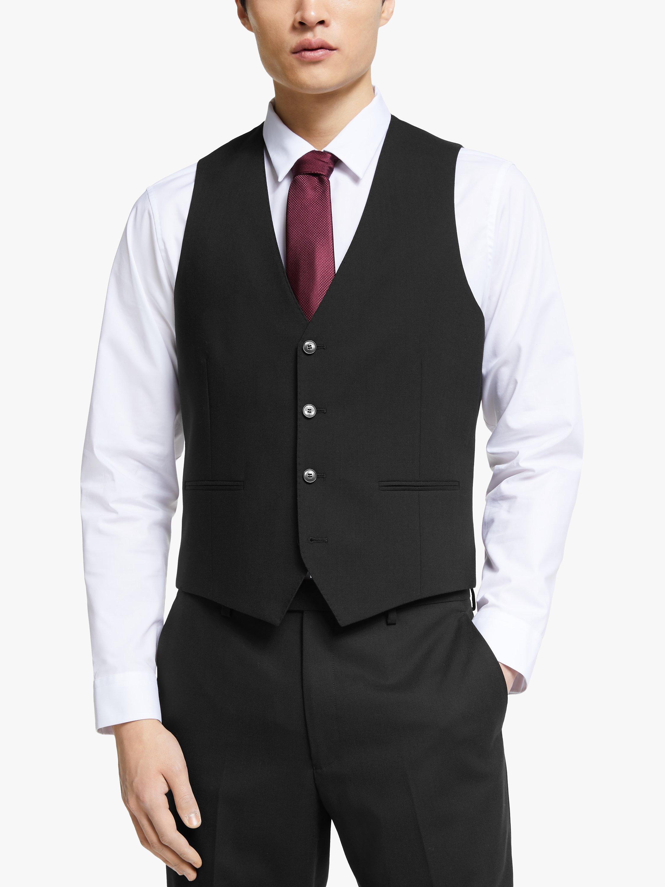Kin Bengaline Wool Slim Fit Waistcoat, Black